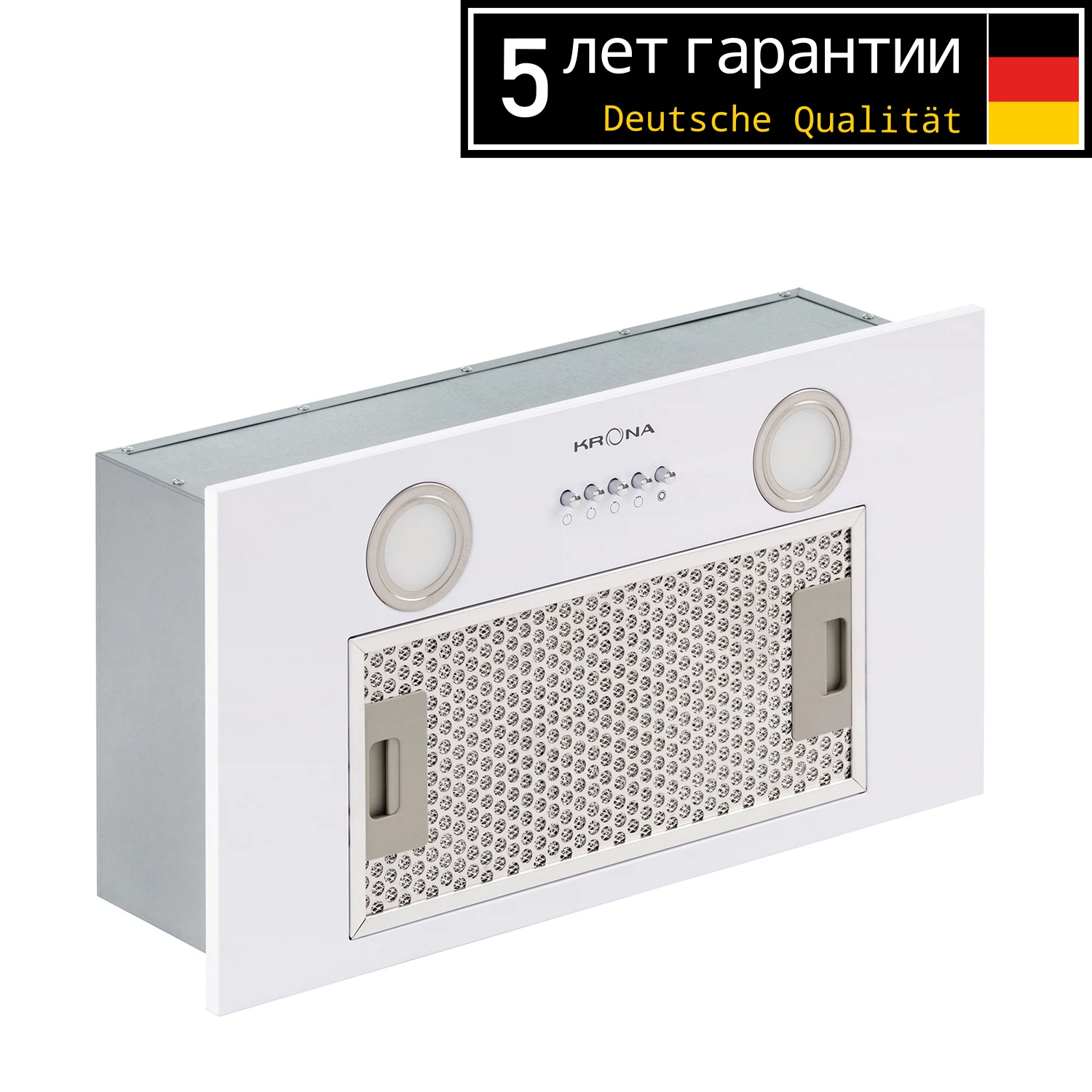 Изображение товара Встраиваемая кухонная вытяжка KRONA SELINA 600 белая для современной кухни
