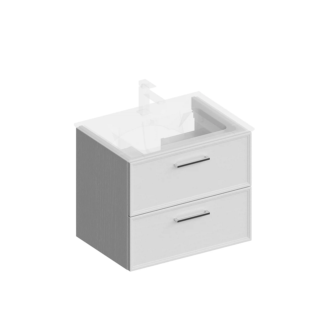 Изображение товара Тумба для ванной комнаты Kerama Marazzi Piano Classic, белая, 65 см, подвесная