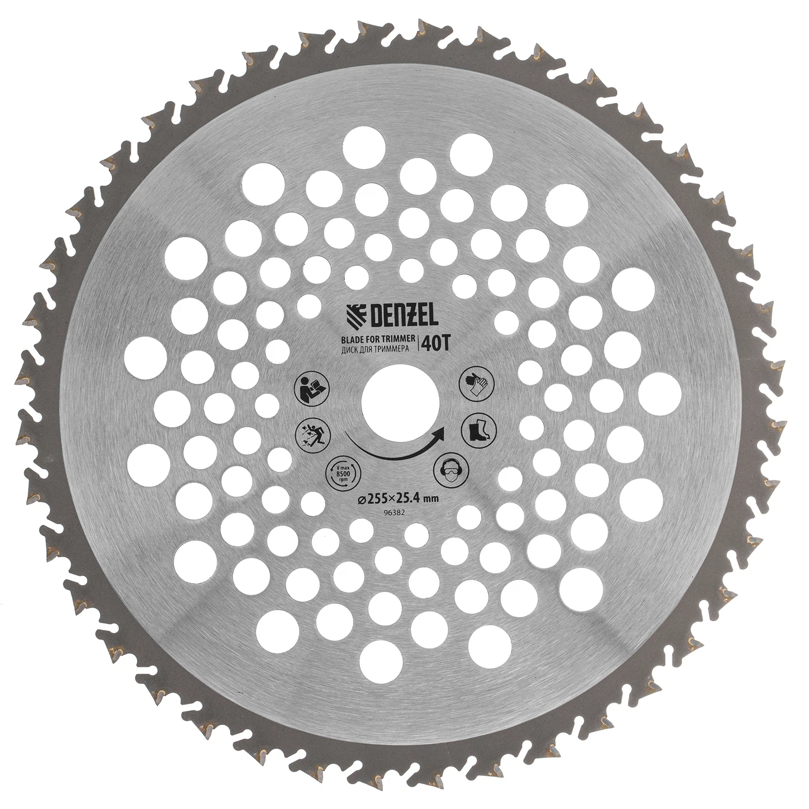 Изображение товара Диск для триммера, 255 х 25,4 мм, 40 зубов, Anti-Kick, Denzel 96382