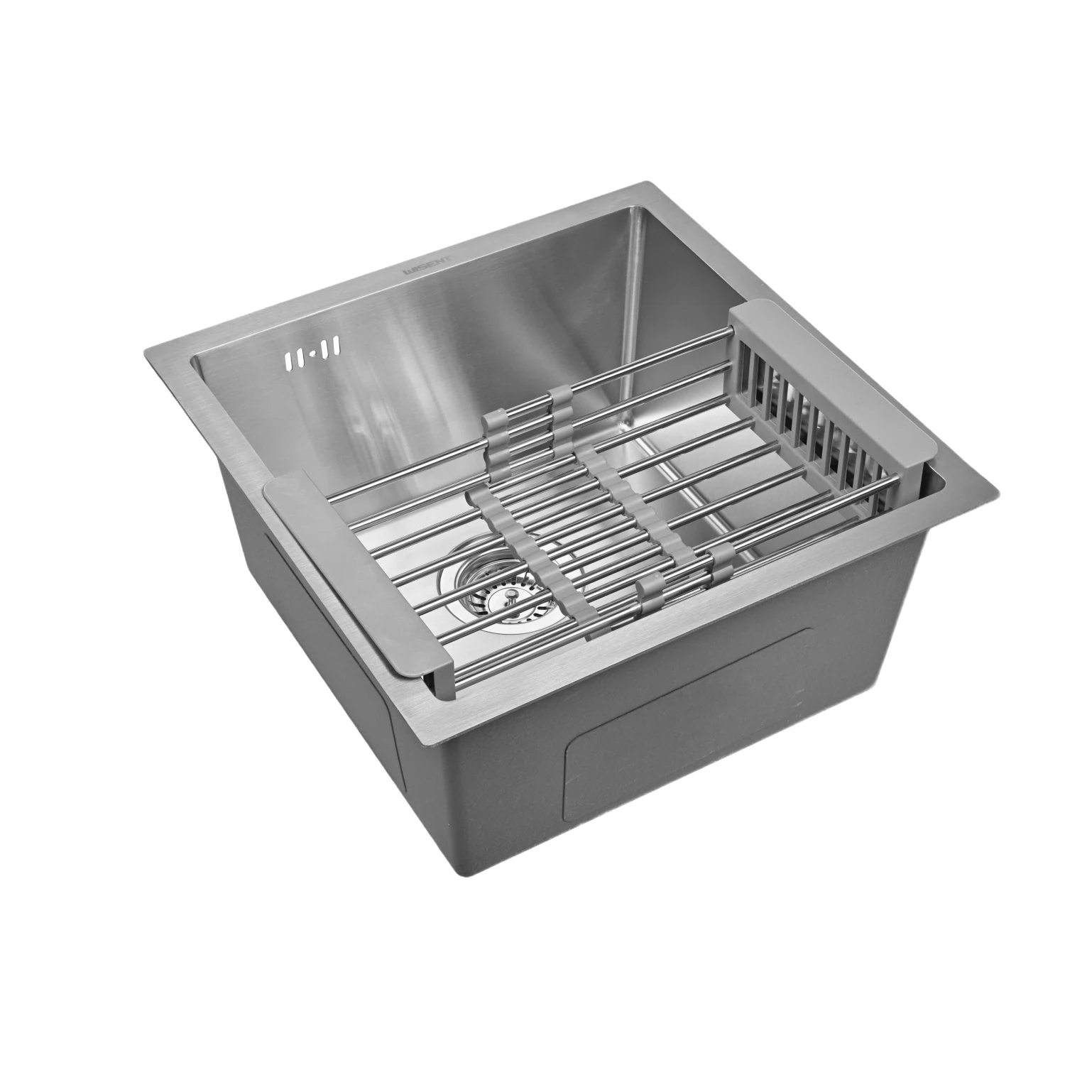 Изображение товара Мойка для кухни нержавеющая 44х44. Сифон с ситечком, коландер. WS34444/WGER013/W302644