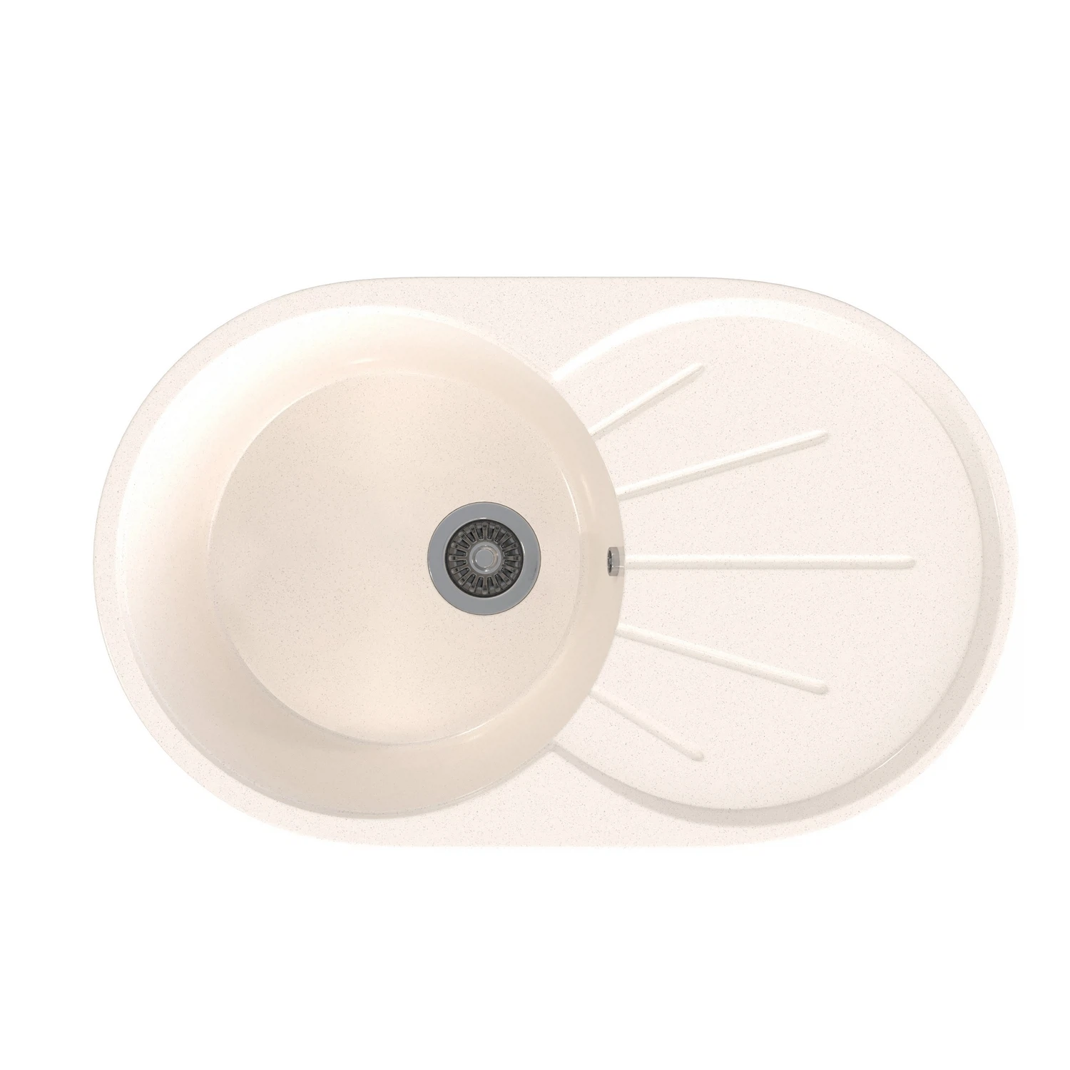 Изображение товара Мойка кухонная из искусственного мрамора ML-GMS05 овальная белая монтаж сверху