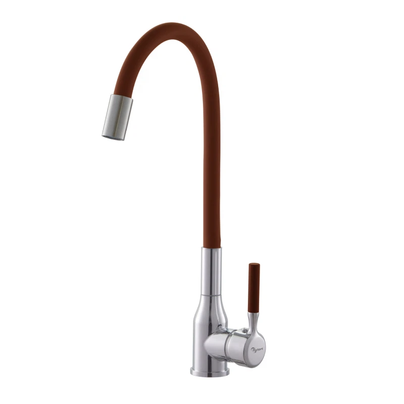 Изображение товара Смеситель для кухни Plstart PG54022B29, хром/коричневый