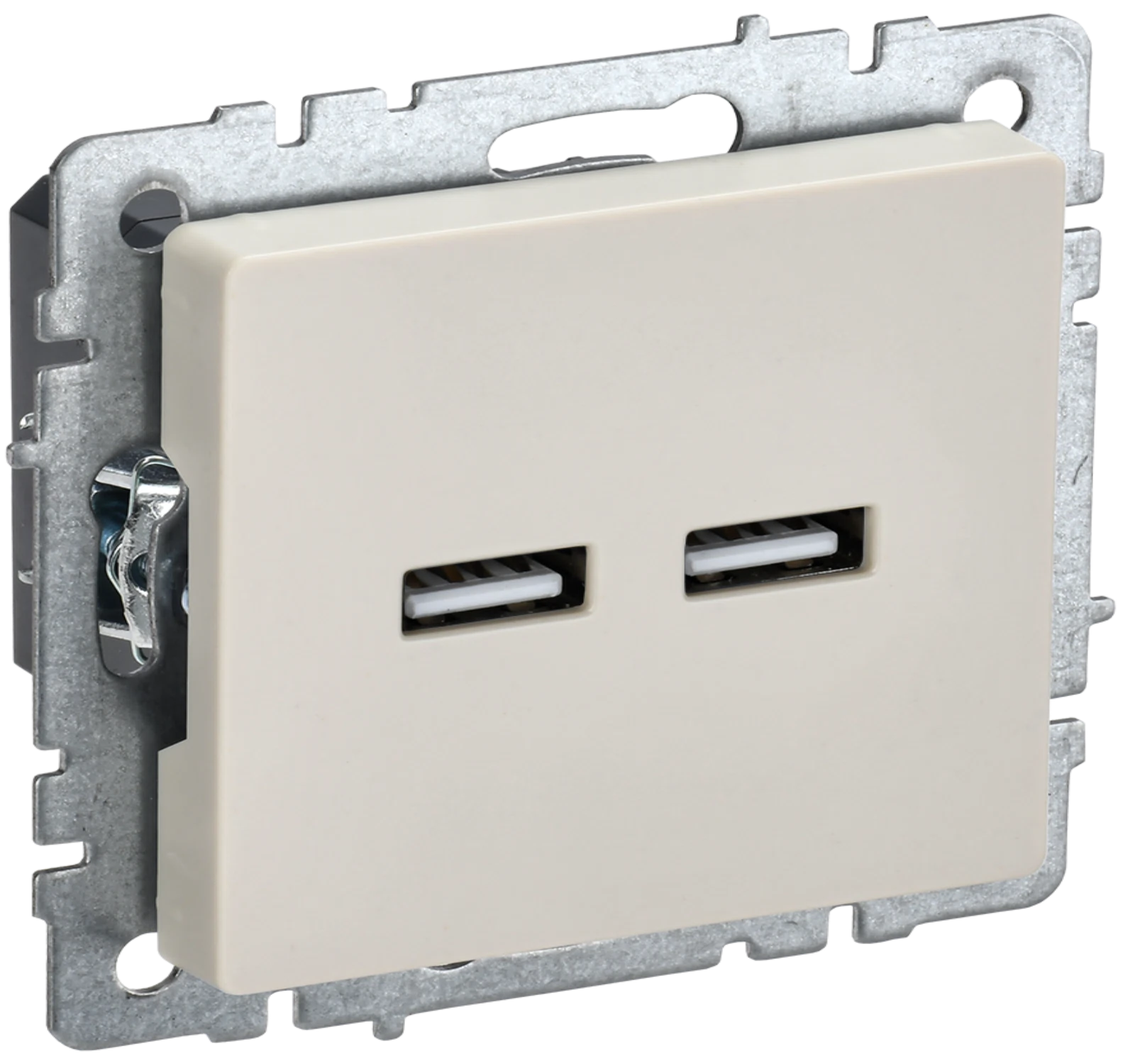 Изображение товара Розетка USB IEK BRITE BASE бежевый 2 порта 3.1А для дома и офиса