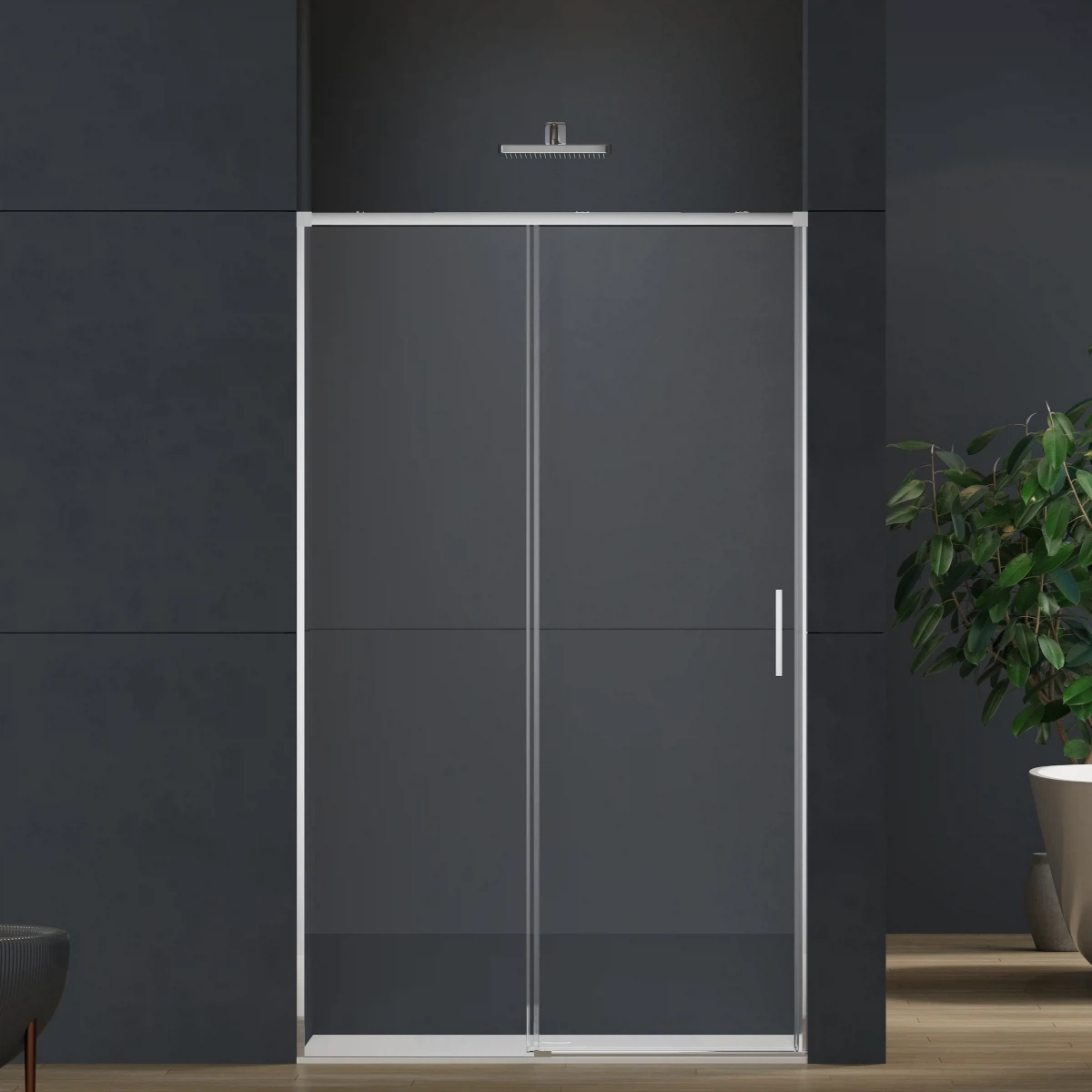 Изображение товара Душевая дверь Софт 2 (Soft 2) VDS-3SO2130CL, 1300, хром, стекло прозрачное