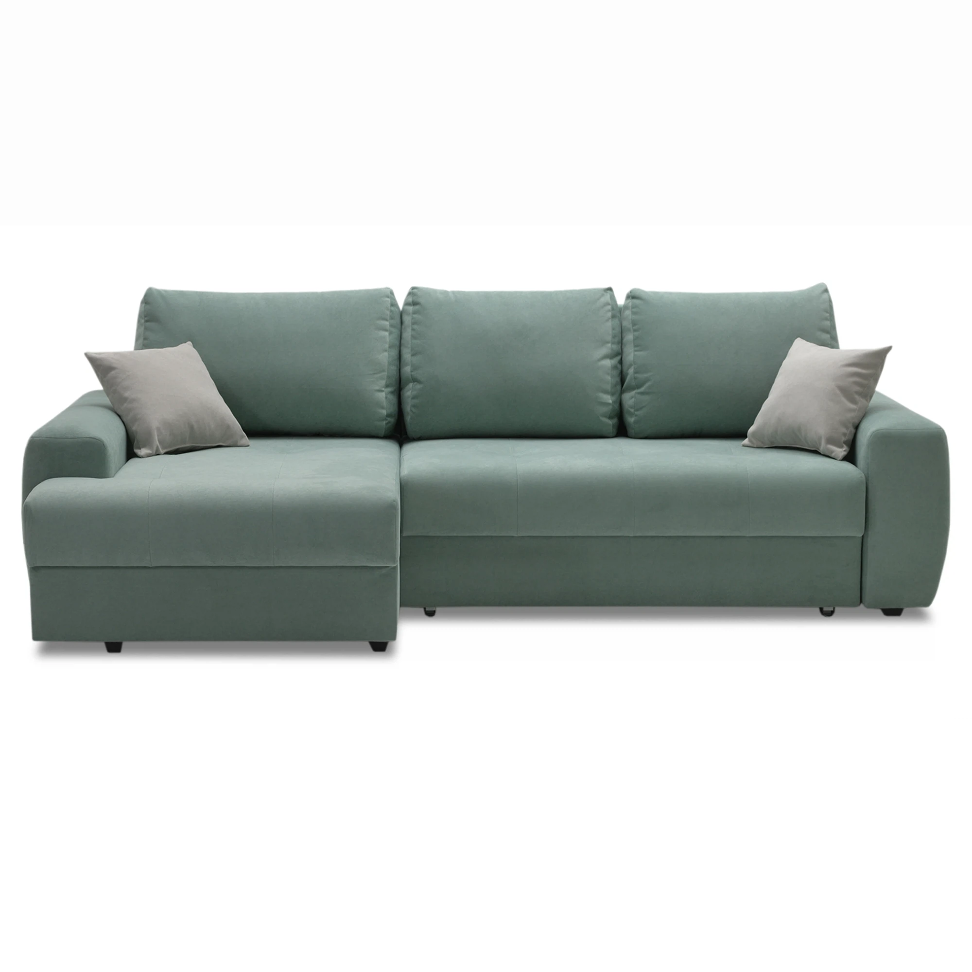 Изображение товара Угловой диван Коста еврокнижка левый Vivaldi (мятный с бежевыми подушками)