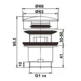 Донный клапан Rose RS01Q, бронза