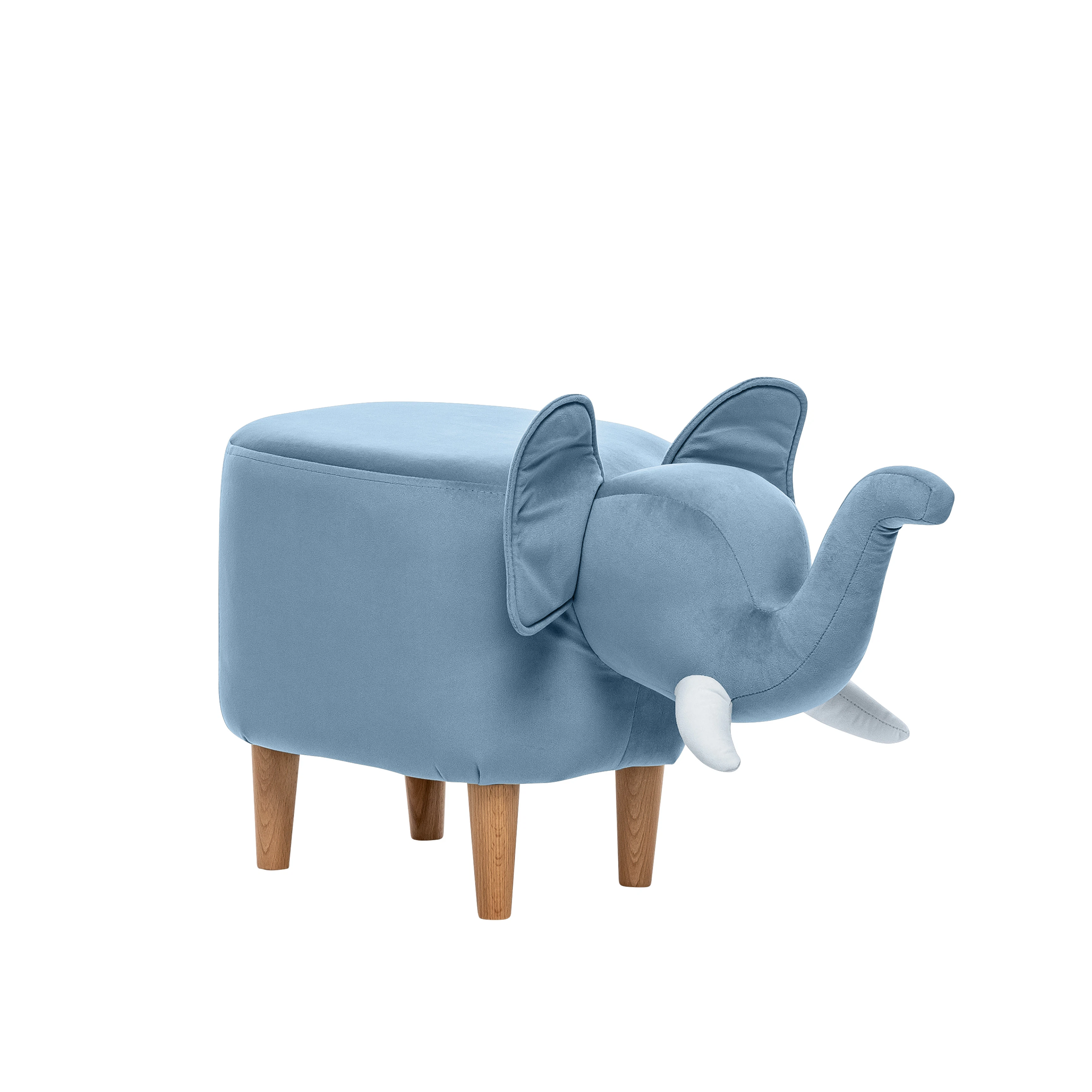 Изображение товара Пуф Slon COMBI Велюр V47 голубой и белый уютный детский пуф и табурет