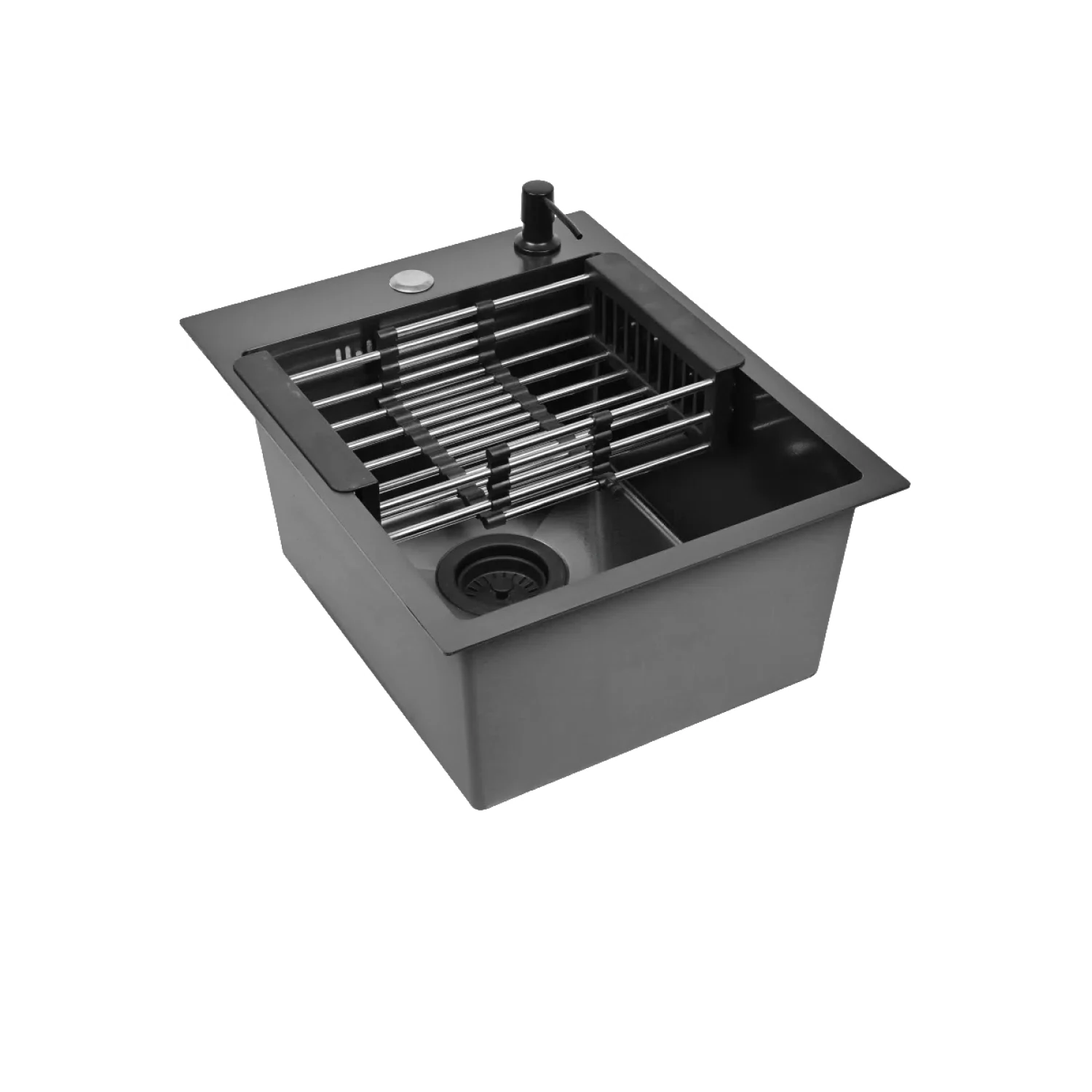 Изображение товара Мойка кухонная нержавеющая WISENT 40x50 см с PVD покрытием графит