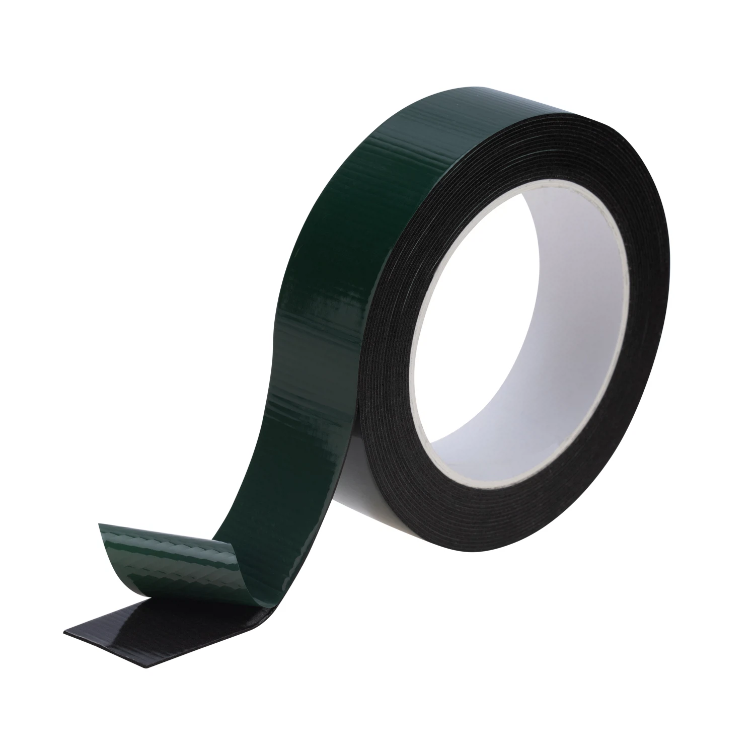 Изображение товара Скотч двухсторонний, зеленого цвета на черной основе, 30мм, 5м REXANT