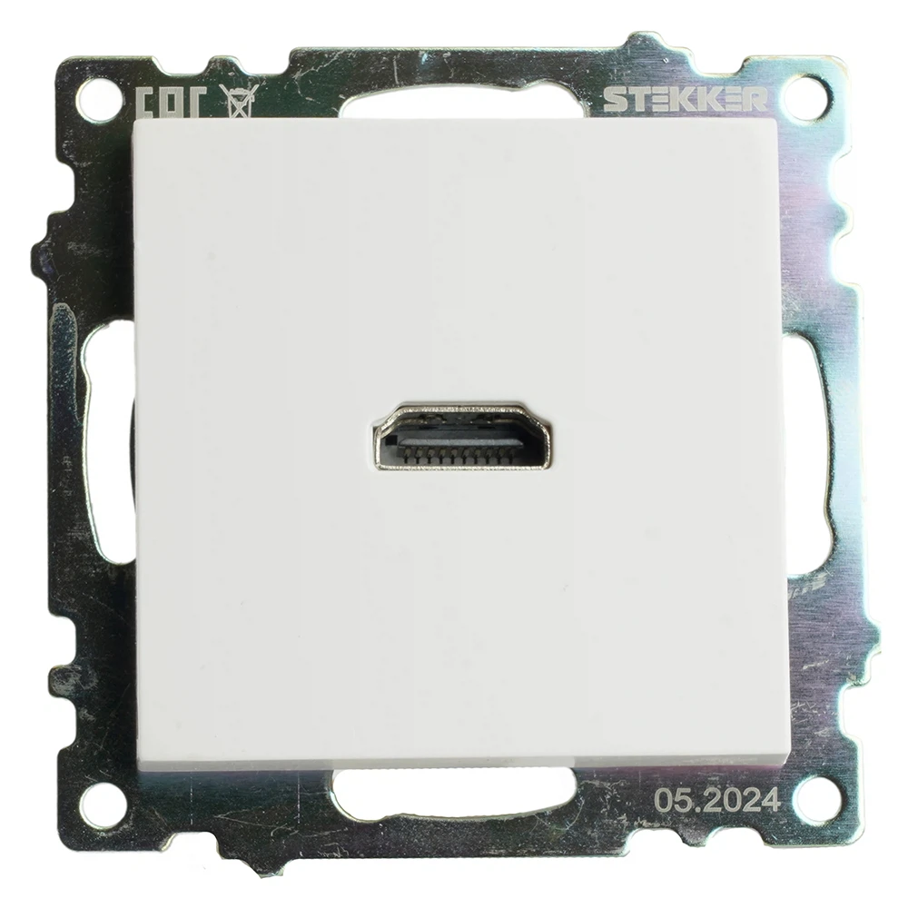 Изображение товара Розетка HDMI 2.1, Type A  (механизм), STEKKER GLS00-7118-01, серия Катрин, белый