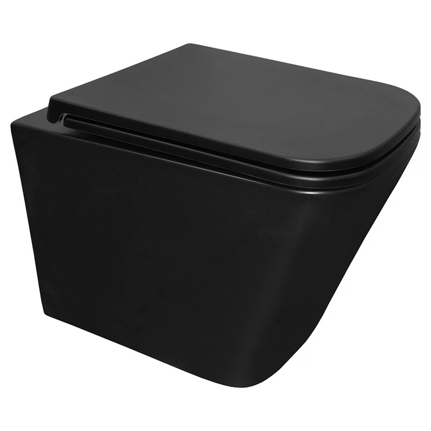 Изображение товара Подвесной безободковый унитаз Azario Teramo AZ-0052-UQ3MB с микролифтом и скрытым монтажем