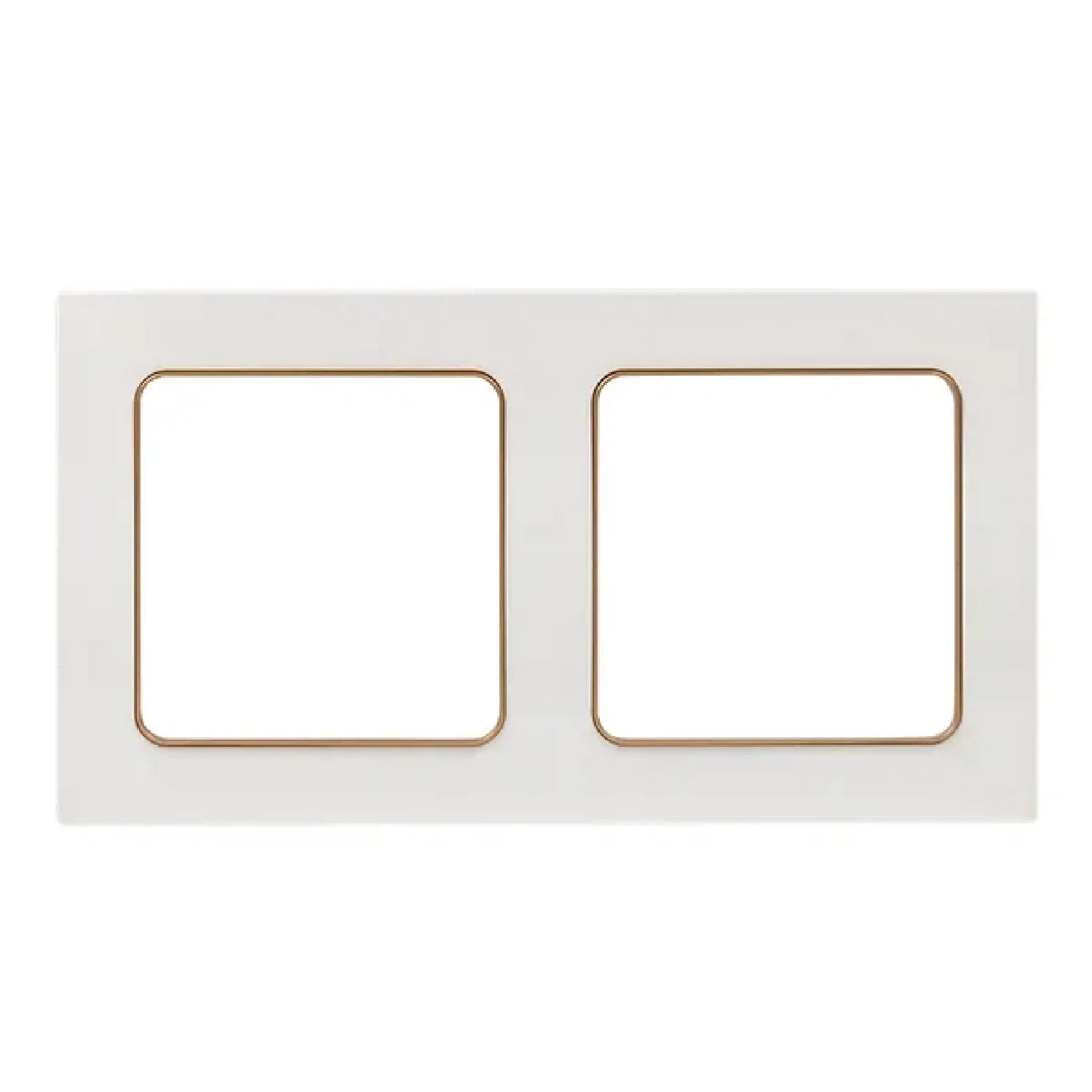 Изображение товара Рамка двухместная Белая Линия шампань EKF