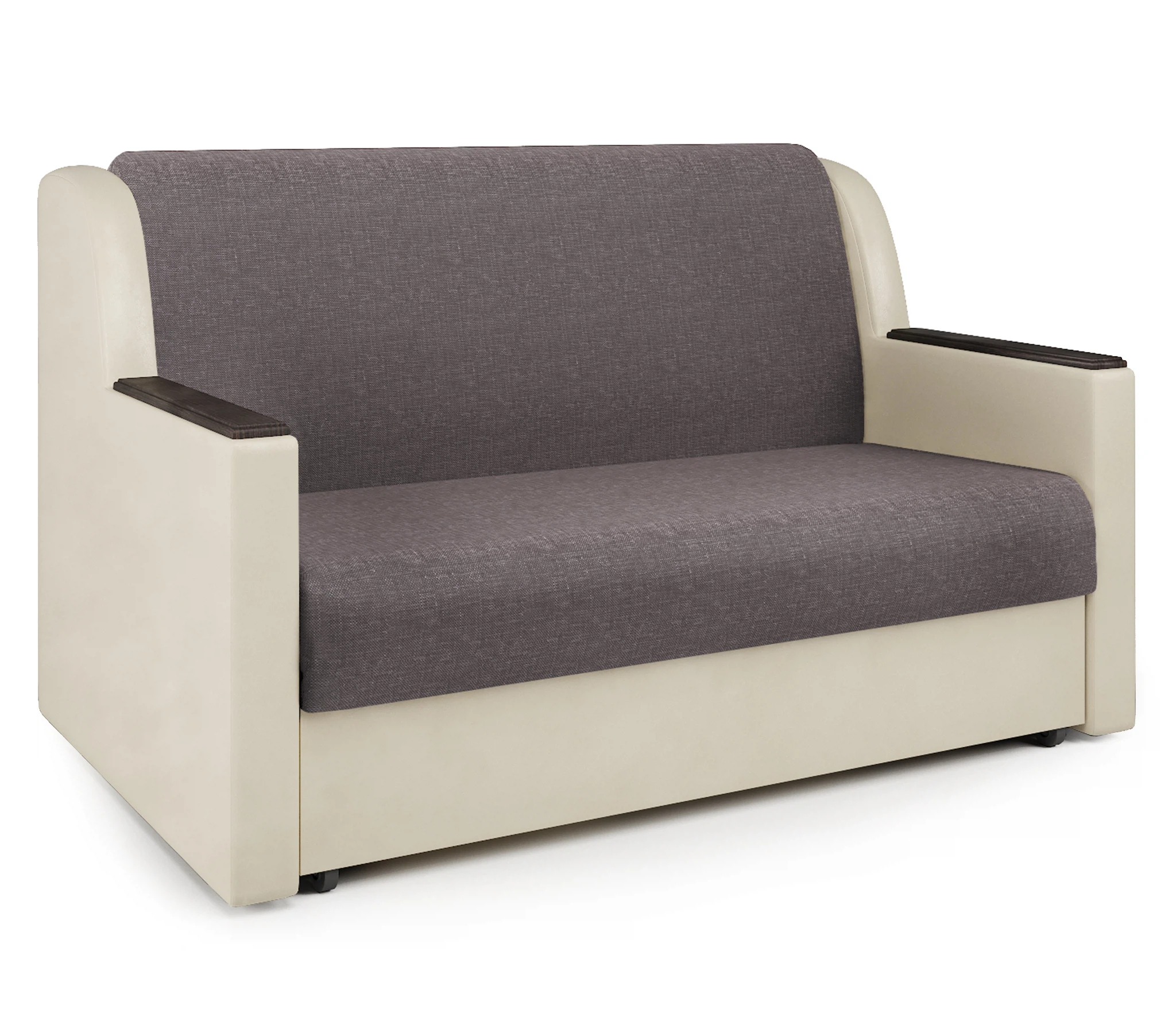 Изображение товара Диван-кровать Аккорд Д 100 рогожка латте и экокожа беж