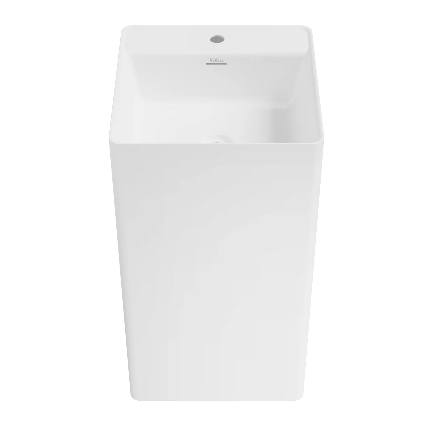 Изображение товара Напольная раковина из акрила квадратная Wellsee Pure BY Wellsee 45x45x85 см белая матовая