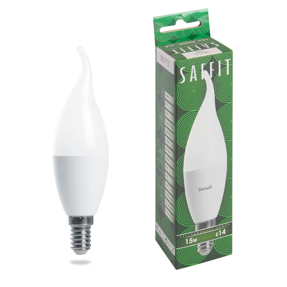 Изображение товара Лампа светодиодная SAFFIT SBC3715 Свеча на ветру E14 15W 230V 4000K