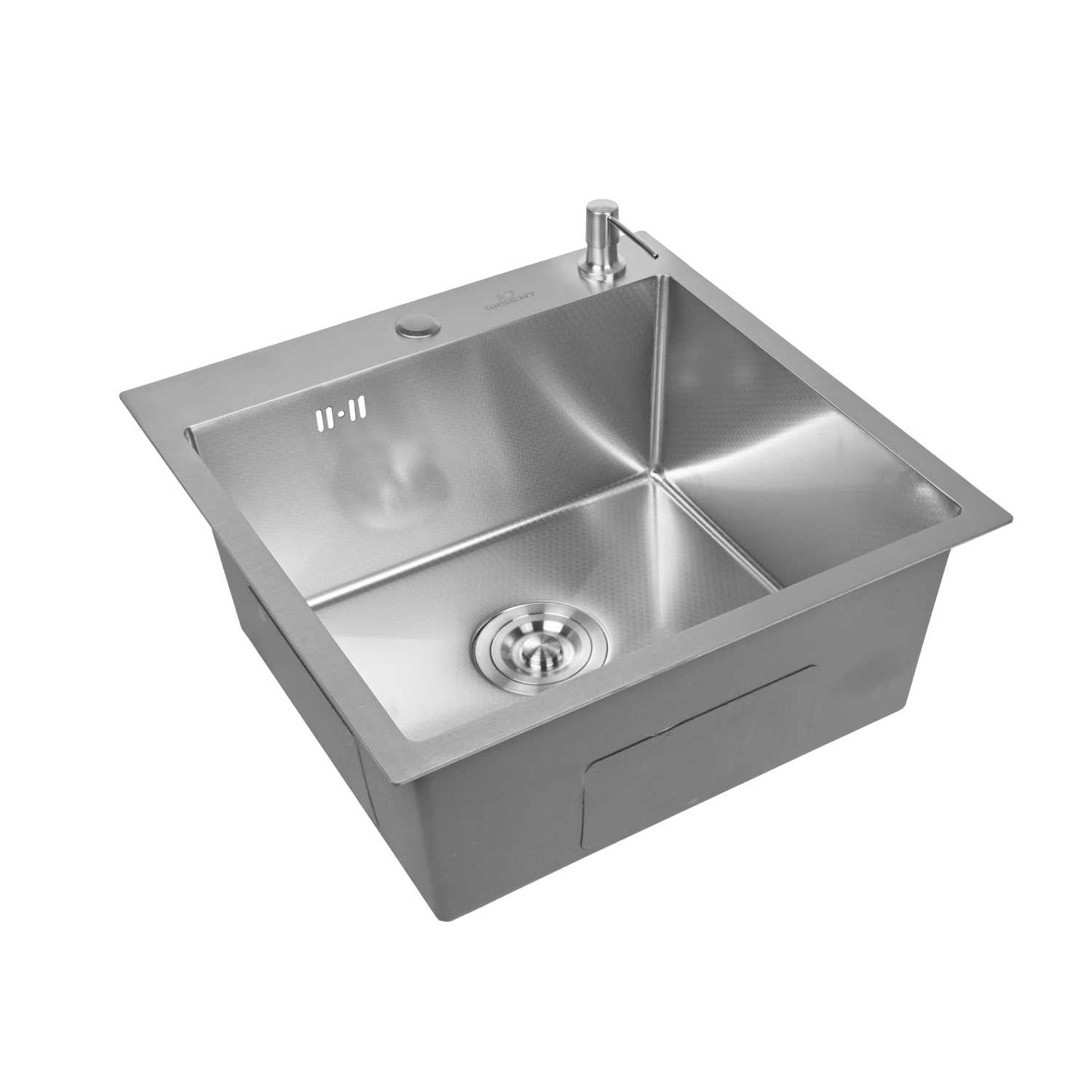 Изображение товара Кухонная мойка из нержавеющей стали WISENT 50х50, квадратная, нано сатин