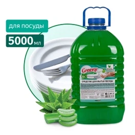 Средство для мытья посуды "Greeny" Light "Алоэ вера" 5 л. Clean&Green CG8167, , шт