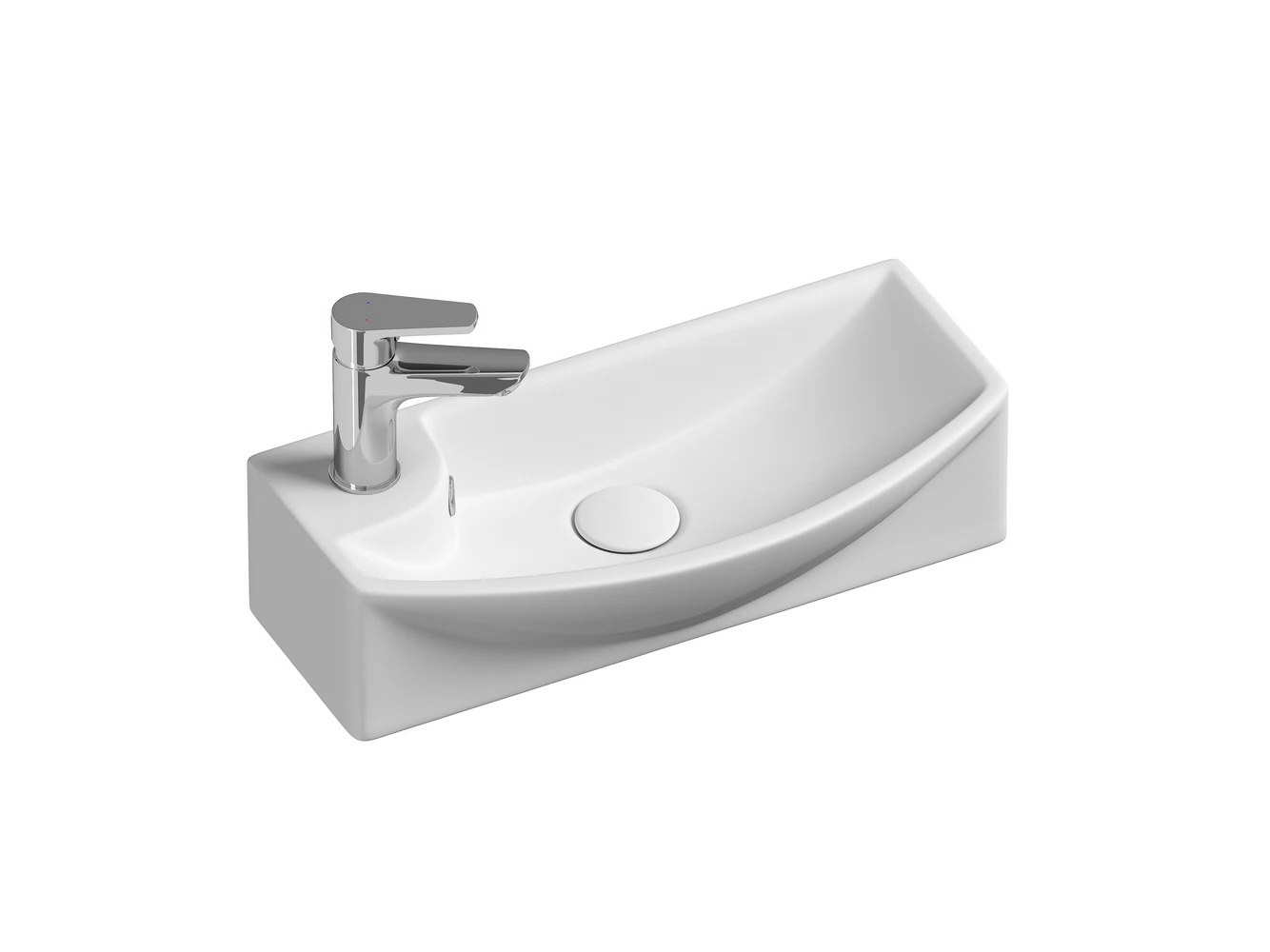 Изображение товара Умывальник подвесной прямоугольный с крепежом Element 455х220х130мм Италия