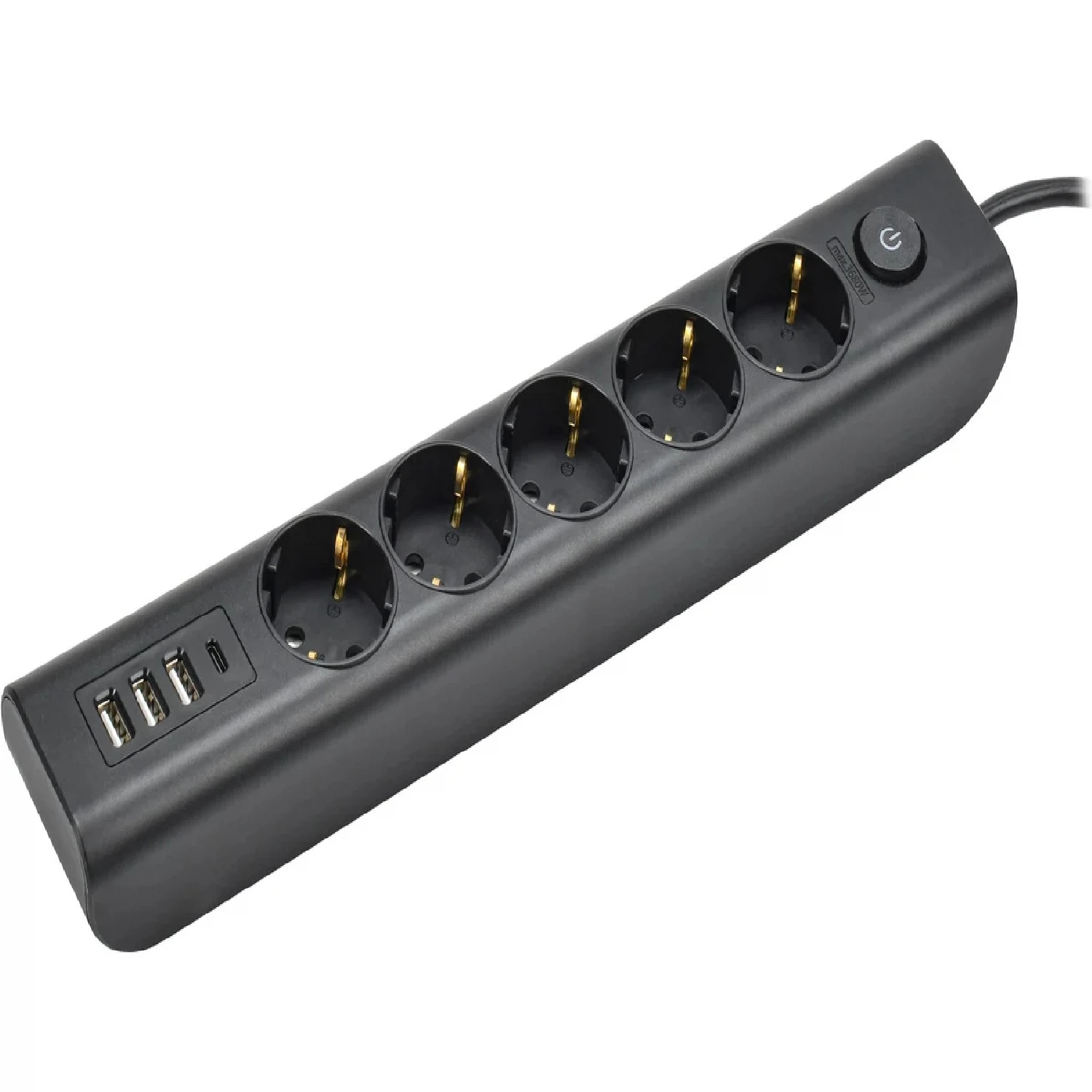 Изображение товара Удлинитель IEK MODERN У05В 2м с USB и заземлением черный