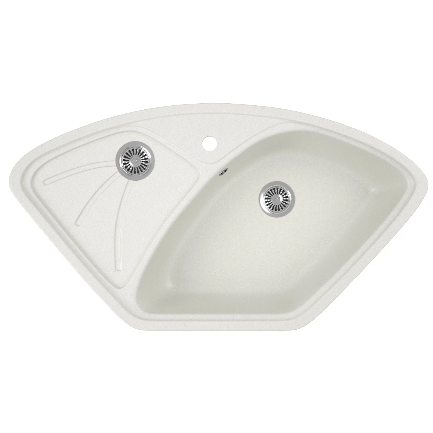 Изображение товара Мойка кухонная из искусственного мрамора Greenstone GRS-10E-341 молочная врезная