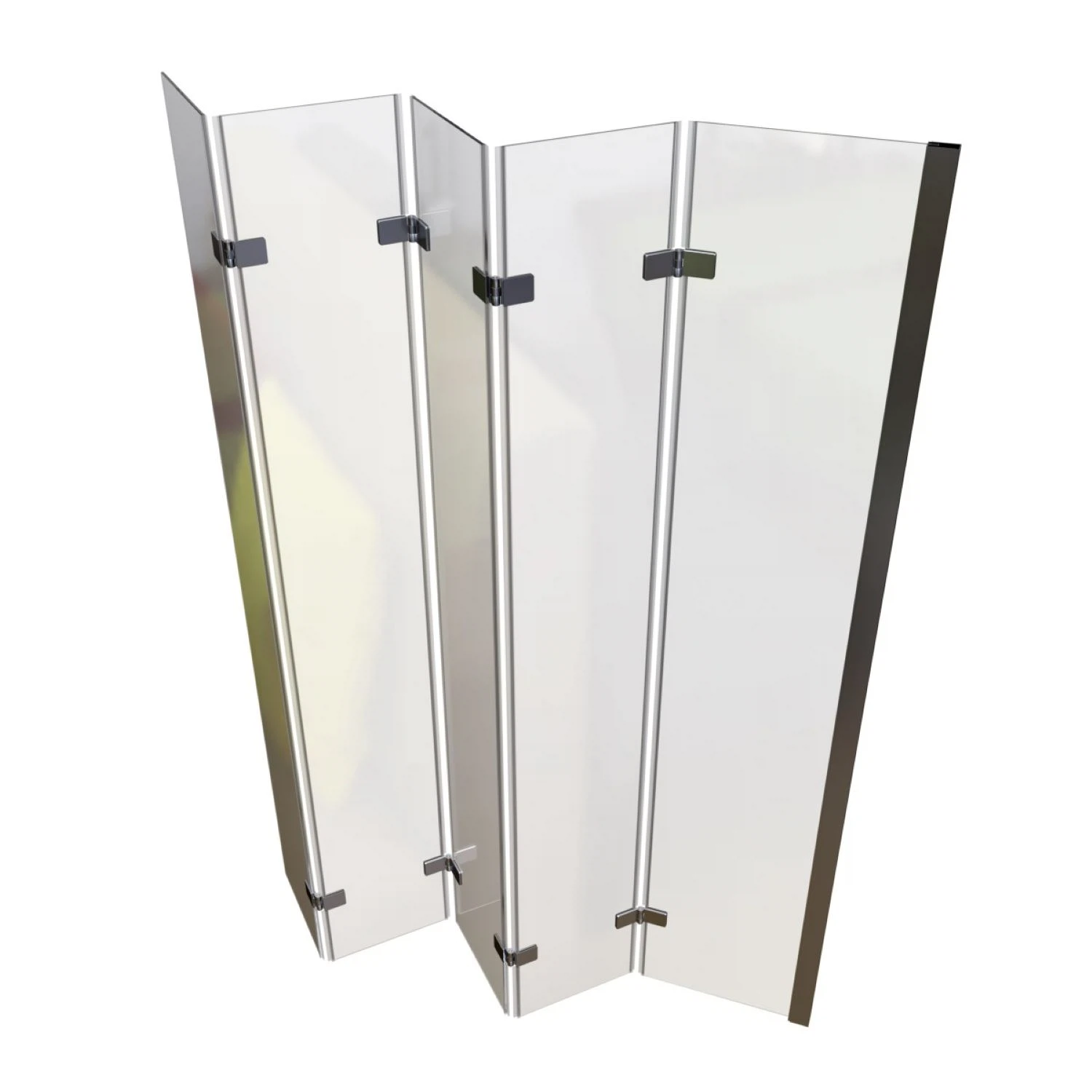 Изображение товара Стеклянная штора на ванну Радомир Смайл 5-ти секционная Chrome