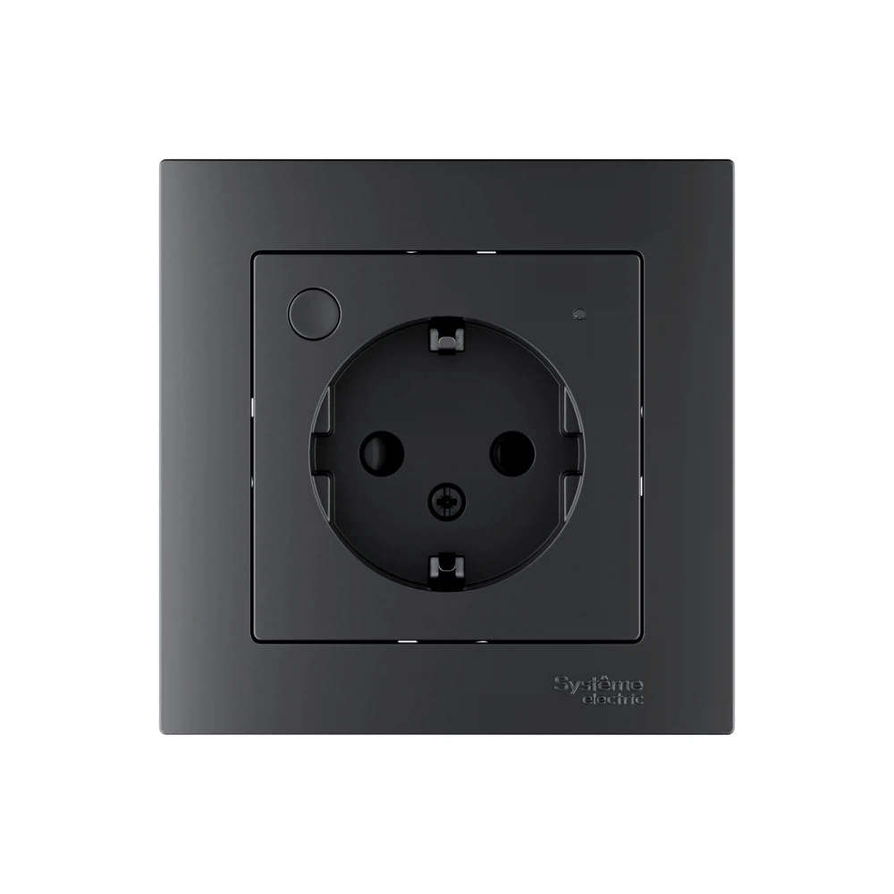 Изображение товара Умная розетка Systeme Electric AtlasDesign Smart Карбон Zigbee 16А