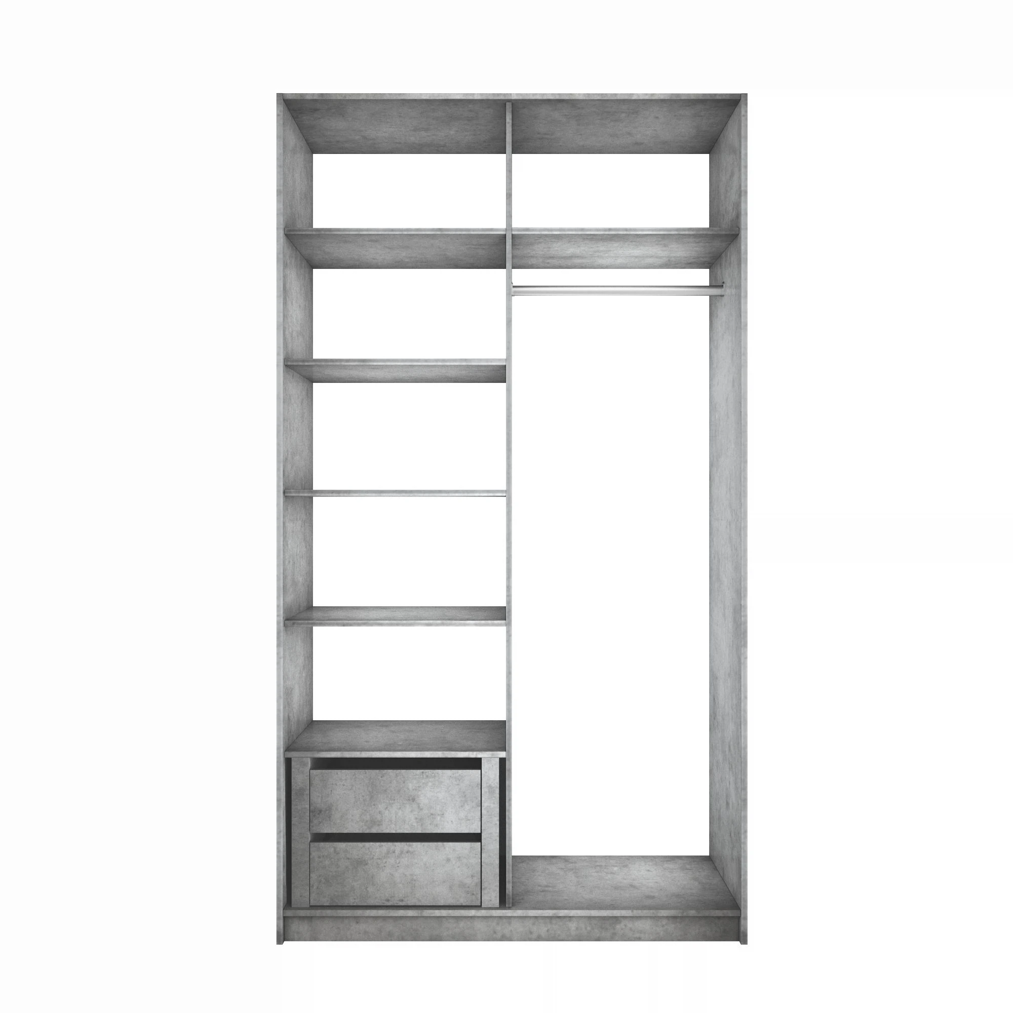 Изображение товара Модуль прямой с полками серии Гардеробная Локер 1214 мм графитовый