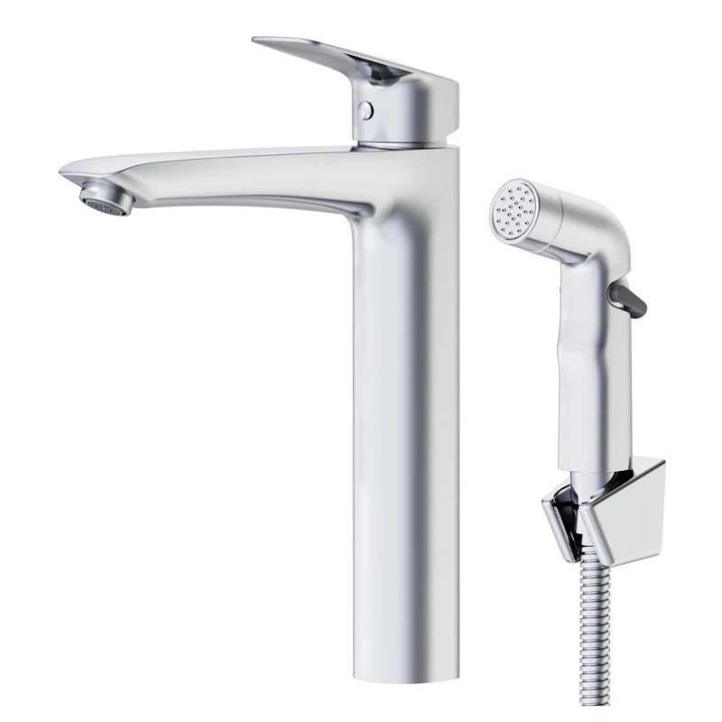 Изображение товара Смеситель для раковины с гигиеническим душем высокий Esko KG25H, хром