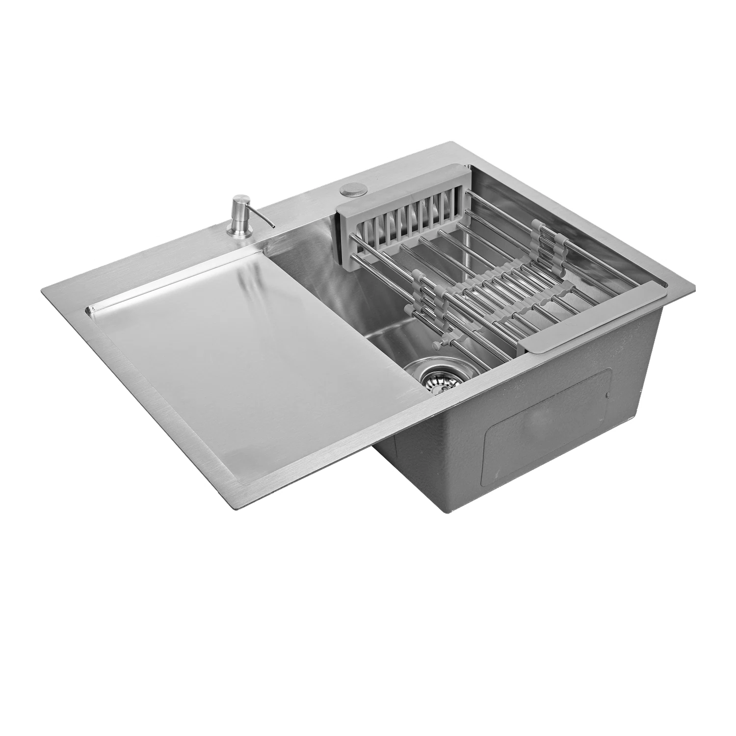 Изображение товара Кухонная мойка WISENT из нержавеющей стали с левым крылом сатин 78х51 см