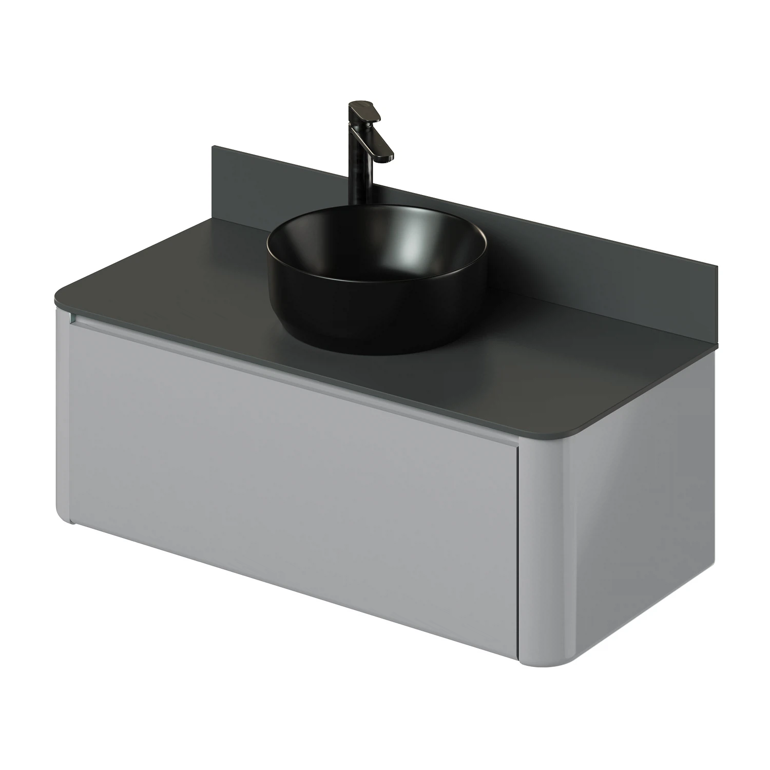 Изображение товара Тумба со столешницей Итана Pronto 100 1006х474х360 Эмаль Серый матовый