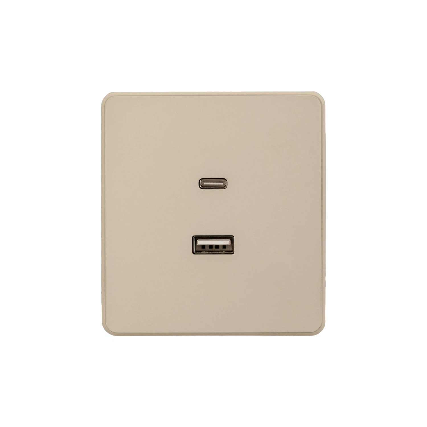 Изображение товара Розетка ROUND USB-A+Type-C 3А с функцией быстрой зарядки шелк KRANZ