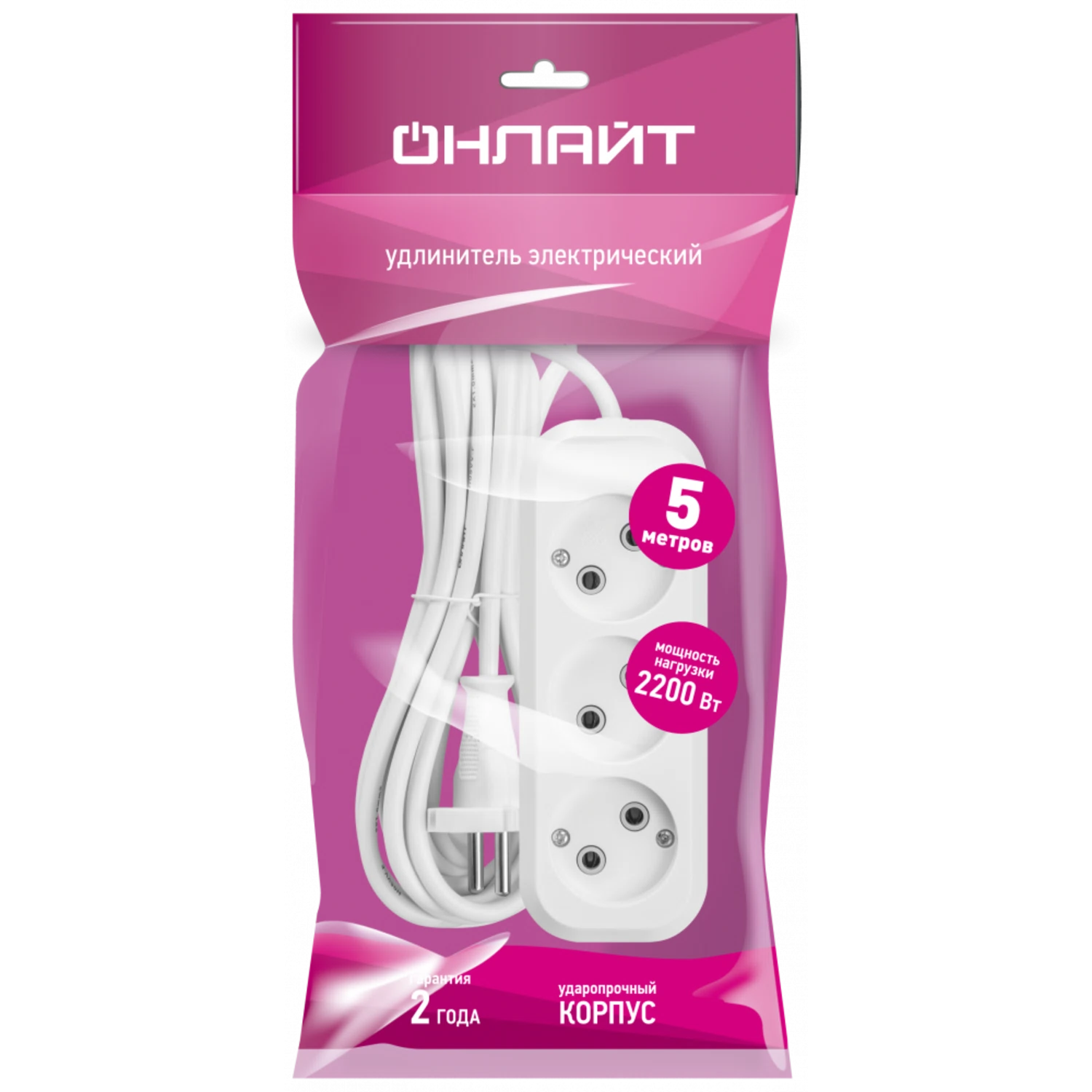 Изображение товара Удлинитель ОНЛАЙТ 90 509 OPE-S-03-500-X-2x1