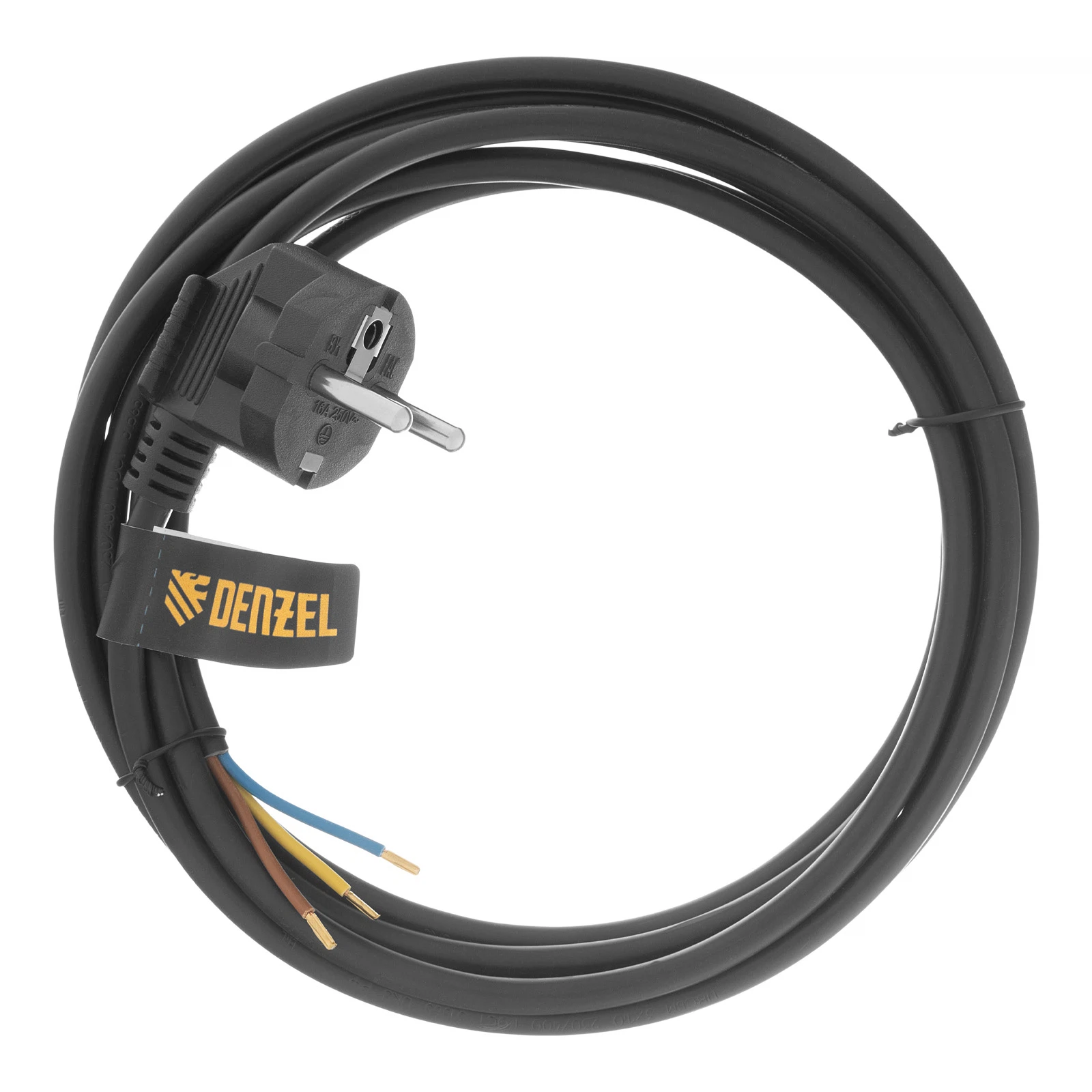 Изображение товара Сетевой шнур Denzel Energy Series 3 м ПВС черный неразборная вилка
