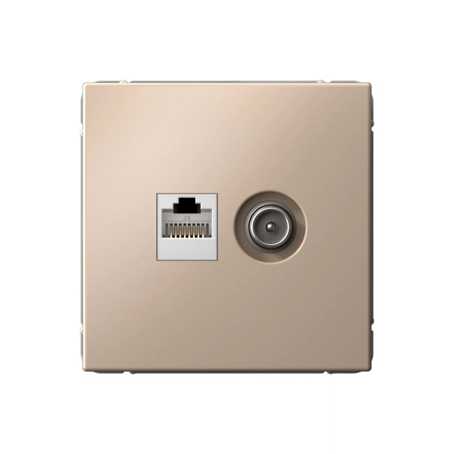 Изображение товара Розетка двойная ТВ + компьютерная RJ45 Systeme Electric ArtGallery Песочный, кат. 5Е