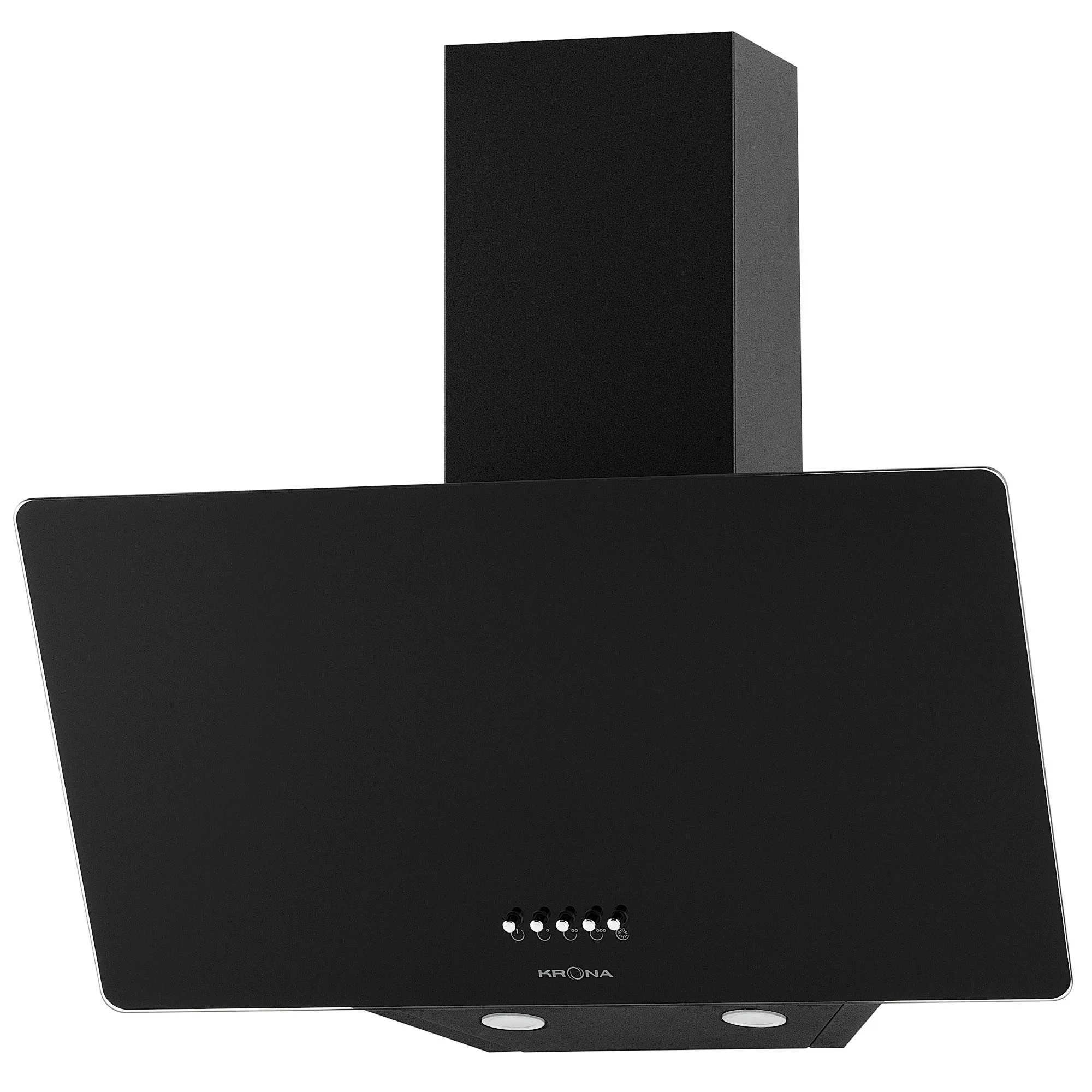 Изображение товара Вытяжка кухонная наклонная KRONA POLLY 600 BLACK PB 60 см с кнопочным управлением