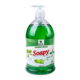 Жидкое мыло "Soapy" эконом "яблоко" с дозатором 1000 мл. Clean&Green CG8094