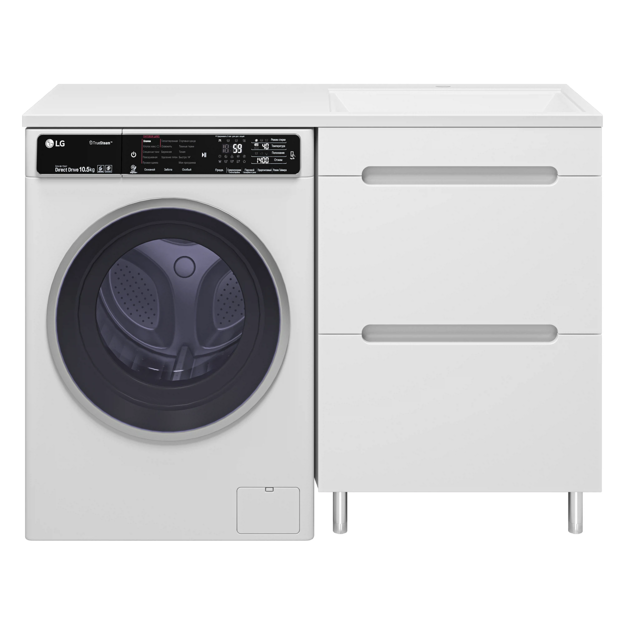 Изображение товара Тумба с раковиной для ванной комнаты Байкал 55 Misty белая 120 см