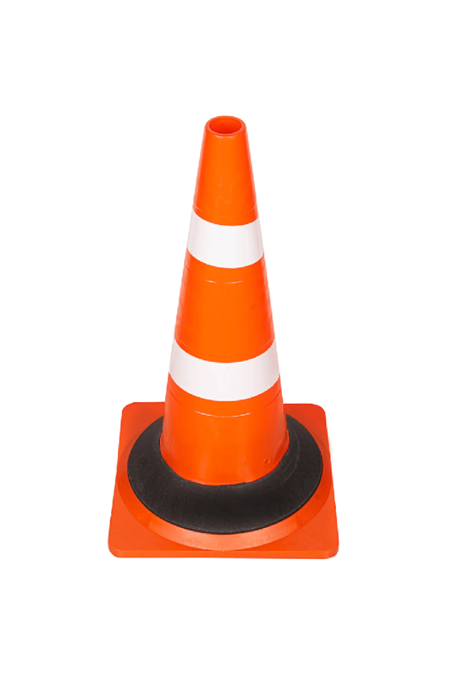 Изображение товара Конус дорожный - КС-2.4.0 - 520 мм мягкий, 2 белые полосы, утяжелитель, кв. осн.,(комплект 5шт.)(Ц)