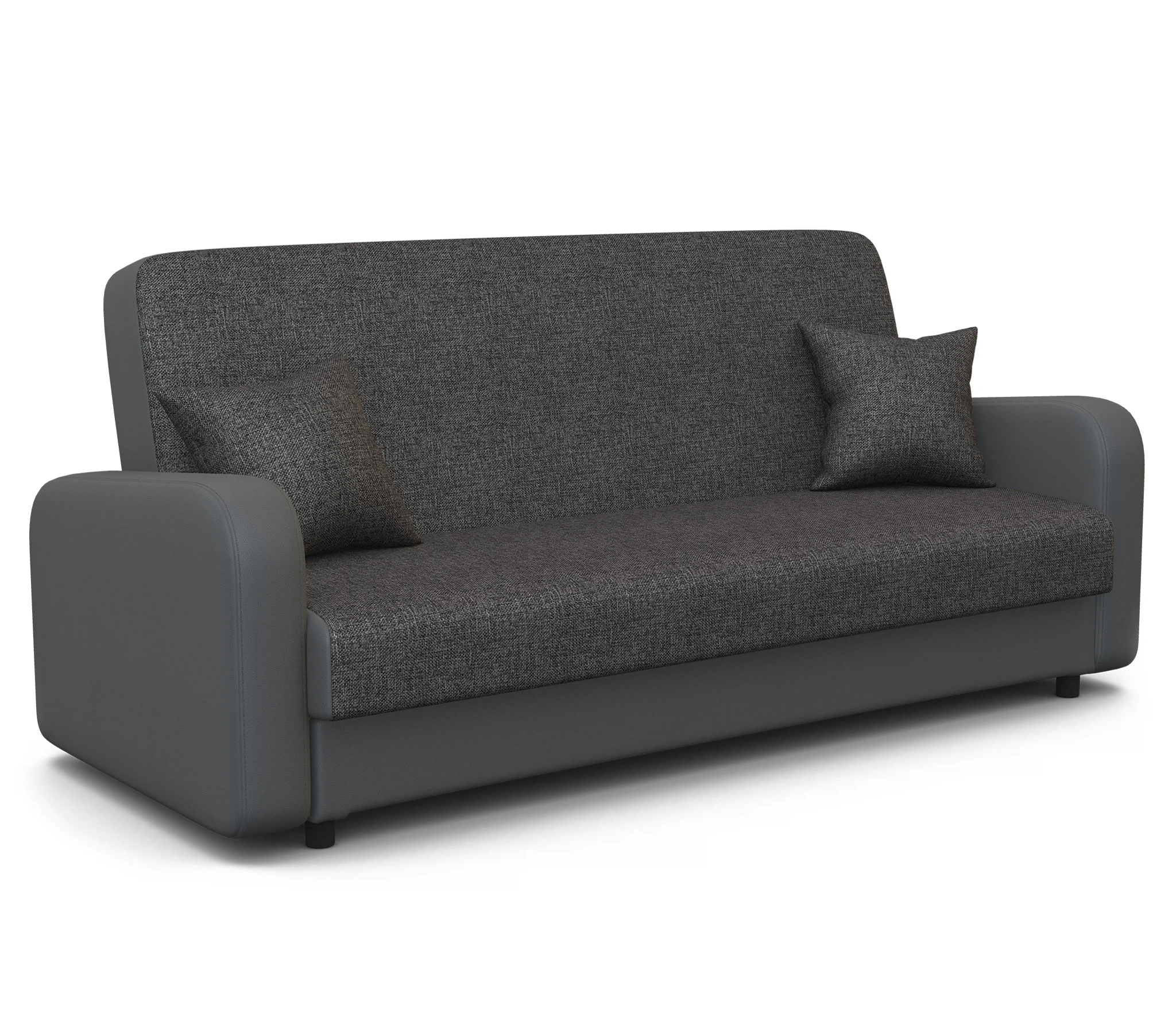 Изображение товара Диван-книжка Мелодия 140 из рогожки и экокожи серый с механизмом книжка