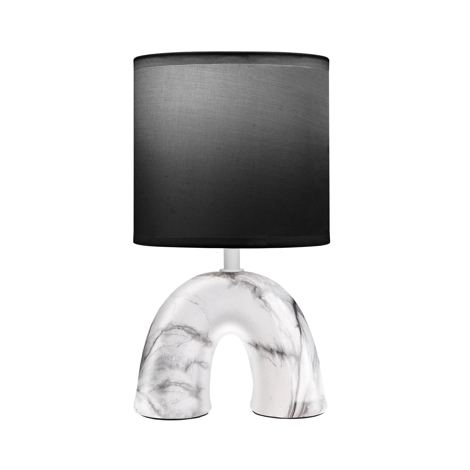 Изображение товара Декоративный настольный светильник Форте с керамическим абажуром и основанием под белый мрамор