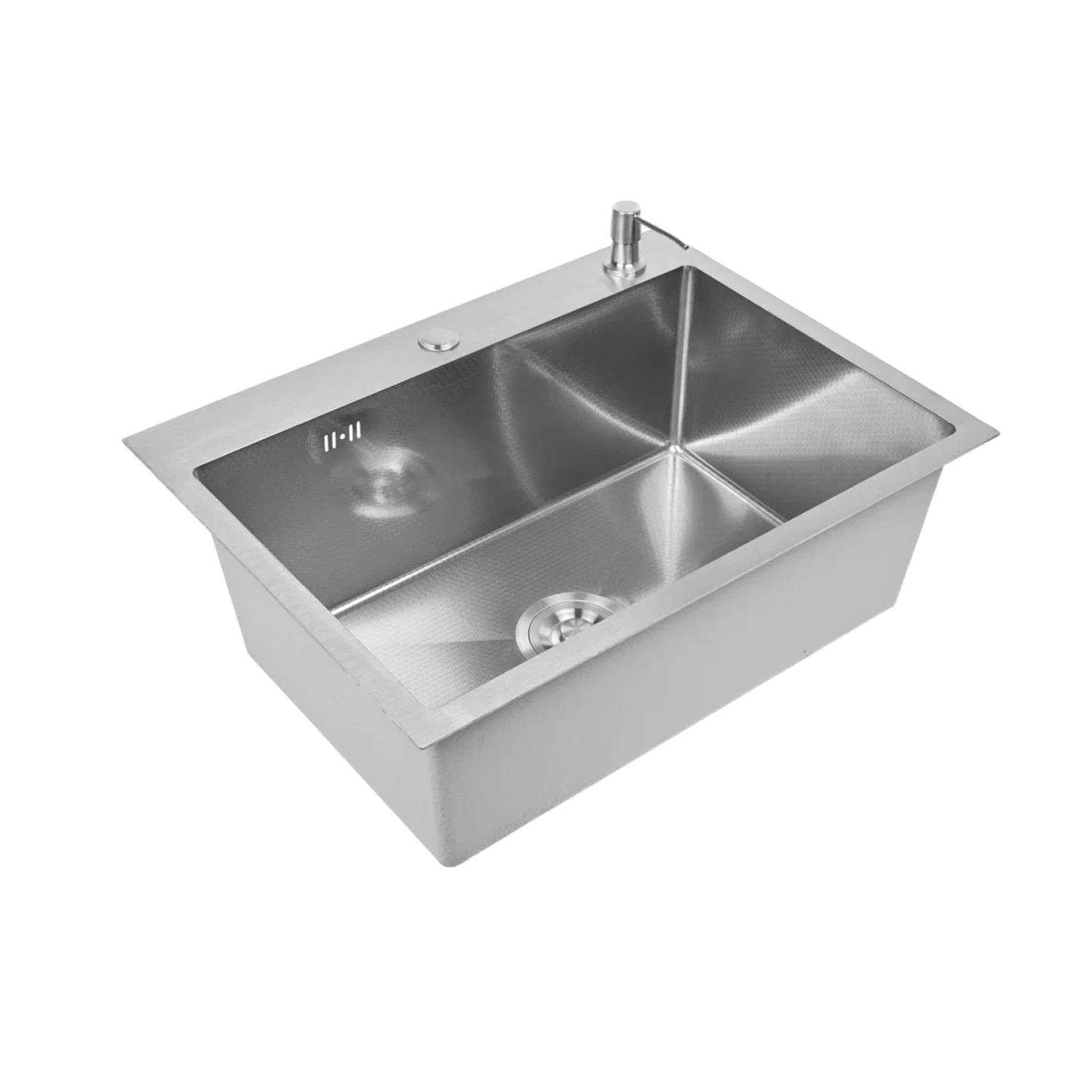 Изображение товара Кухонная мойка из нержавеющей стали 60х50 см с рифленой чашей и дозатором