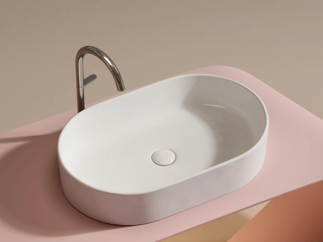 Изображение товара Умывальник накладной овальный Element 608x385x122мм Ceramica Nova