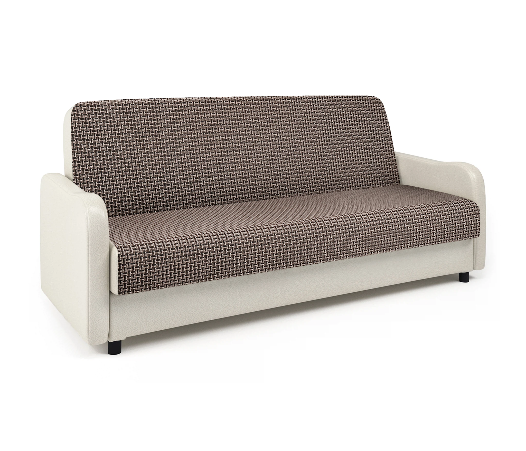 Изображение товара Диван-книжка Лига М Корфу коричневый экокожа беж с механизмом книжка