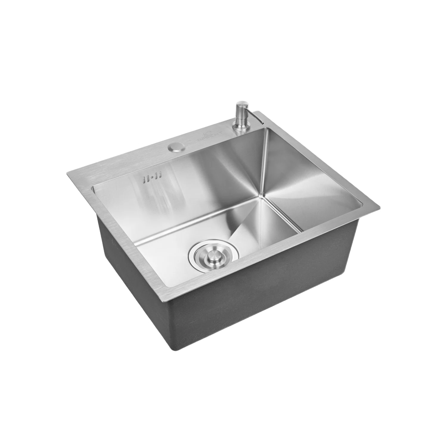 Изображение товара Кухонная мойка из нержавеющей стали WISENT WS35848/W02-114/W405A - врезная, с сифоном и дозатором