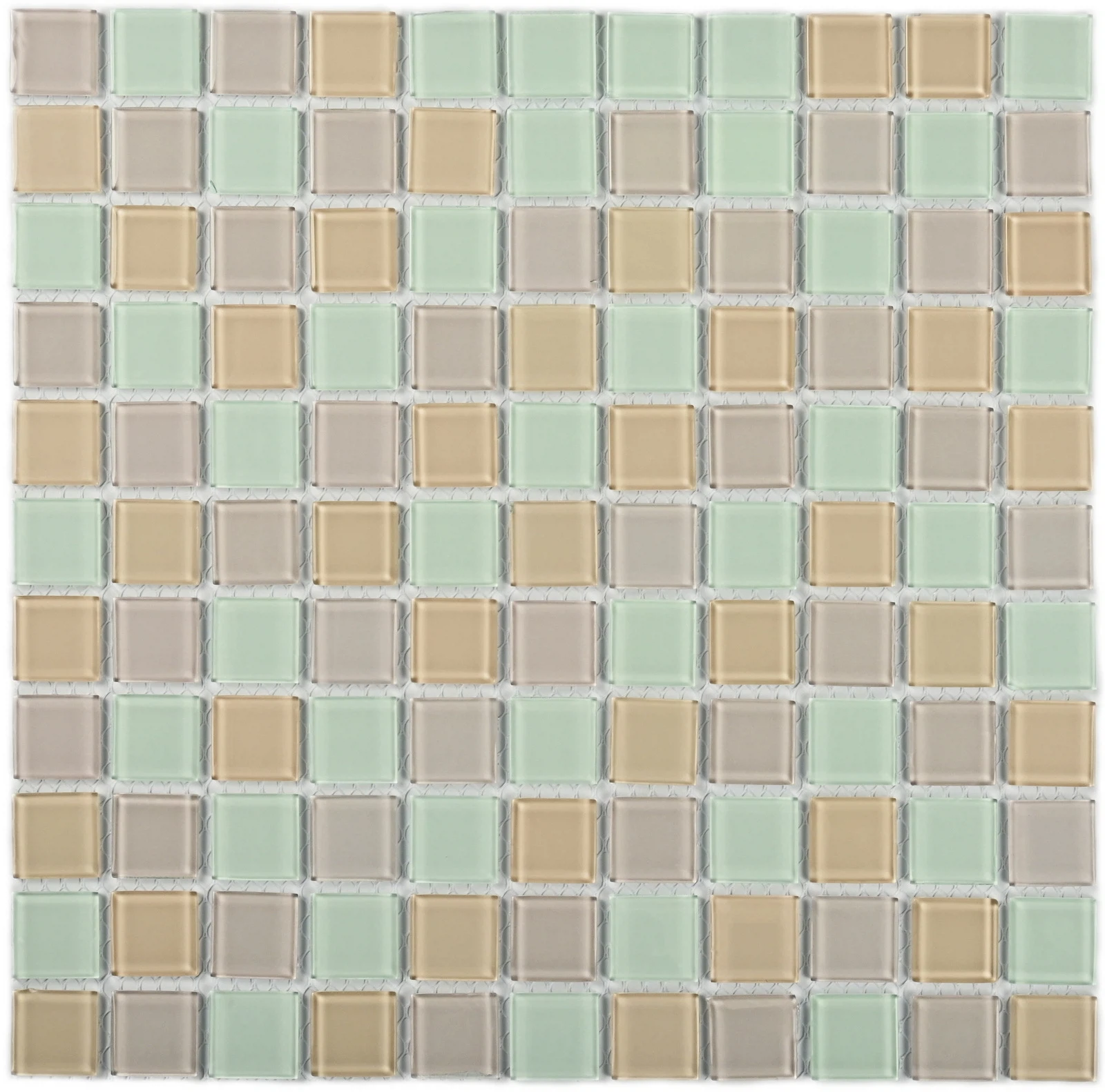 Изображение товара Стеклянная мозаика Nice 30x30 см, бежевый глянец, для стен