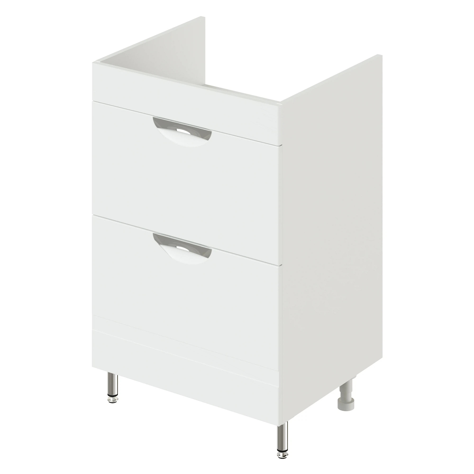 Изображение товара Тумба под раковину для ванной комнаты напольная IKA Адель 580 Белый глянец, 580*478*880мм.