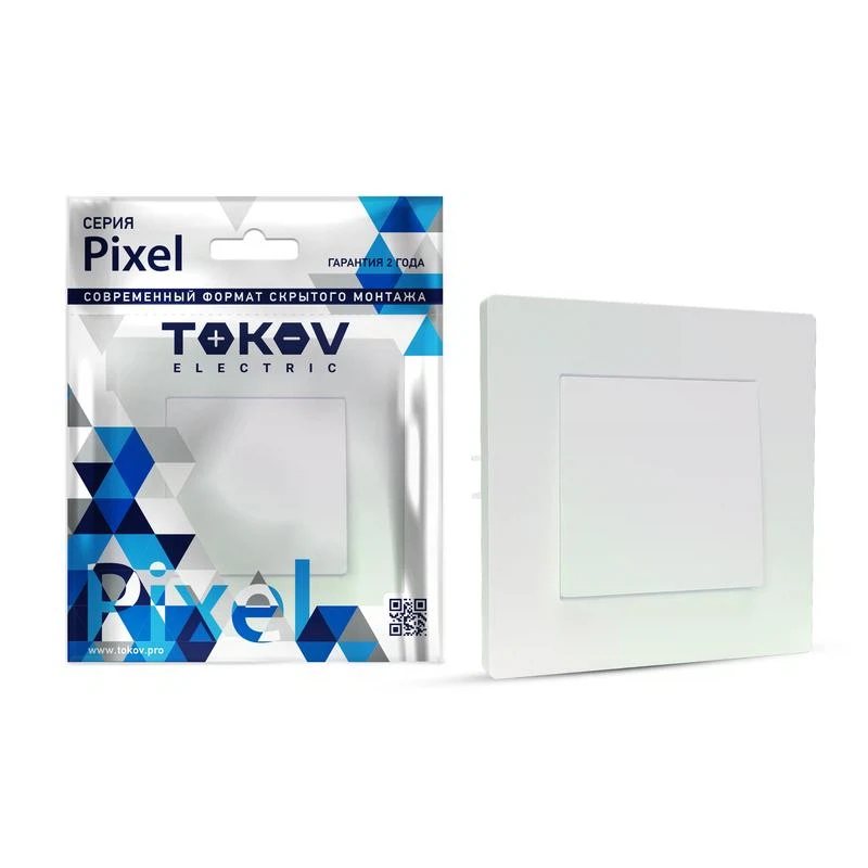 Изображение товара Выключатель 1-кл. СП Pixel 10А IP20 в сборе перламутр. TOKOV ELECTRIC TKE-PX-V1F-C04