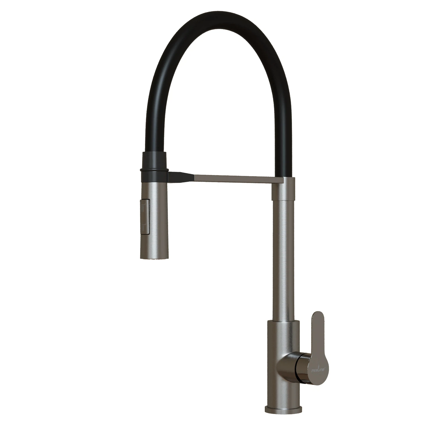 Изображение товара Современный смеситель для кухни 35k MIXLINE MLSS-0402 черный гибкий излив магнит