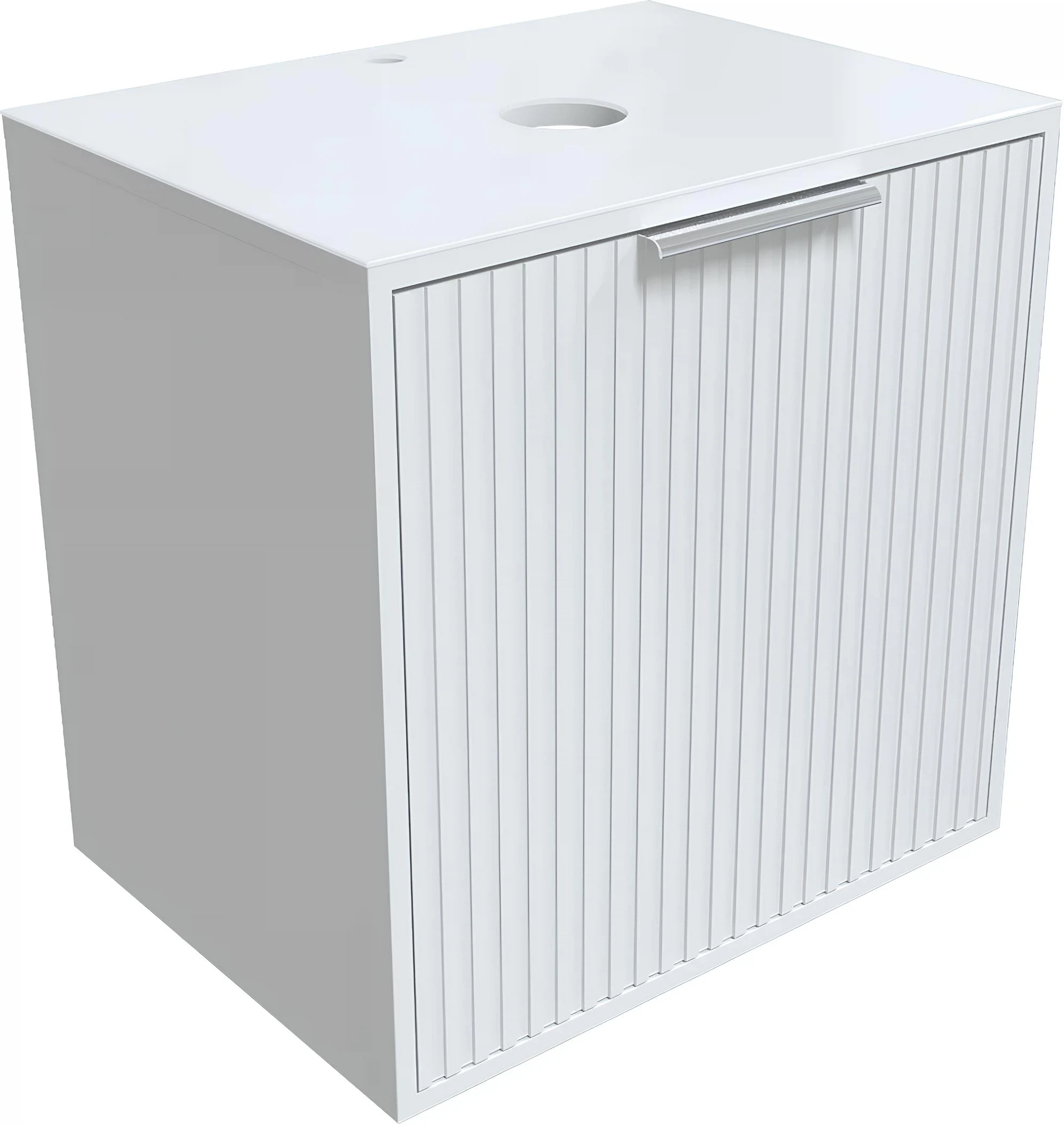 Изображение товара Современная подвесная тумба под раковину 1Marka Estel 60П белая для ванной