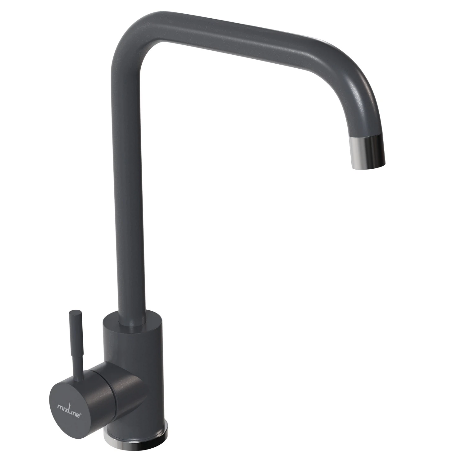 Изображение товара Рычажный смеситель для кухни Mixline ML-GS12 (342) графит, длинный излив